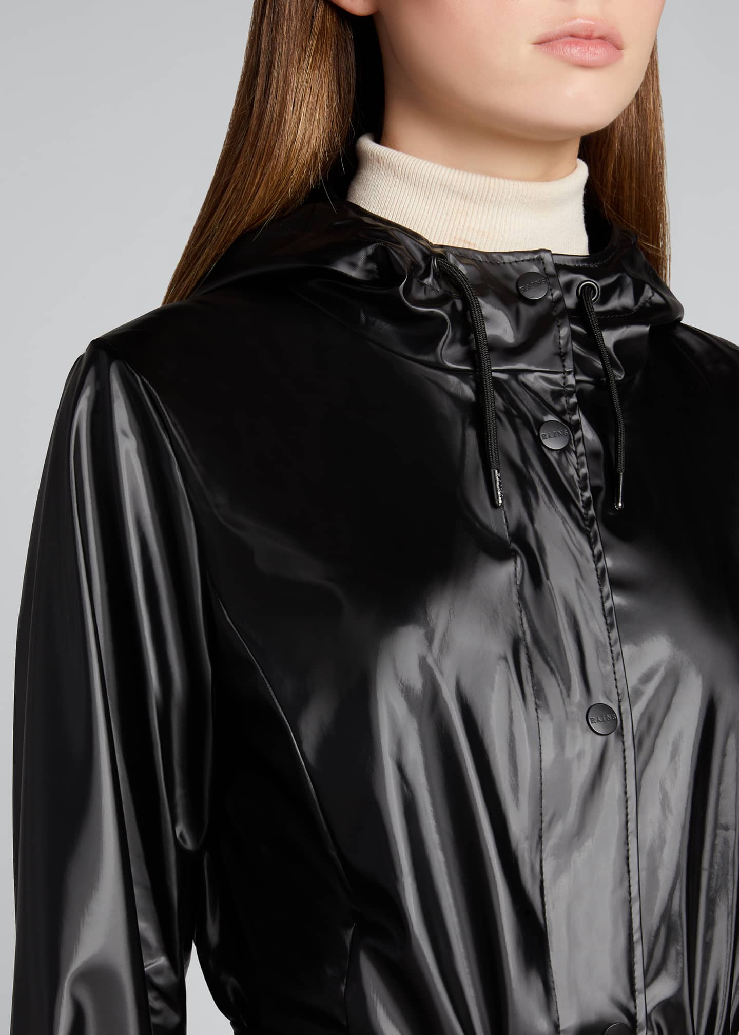 Rains Curve WaterResistant Trench Coat w/ Hood Bergdorf Goodman