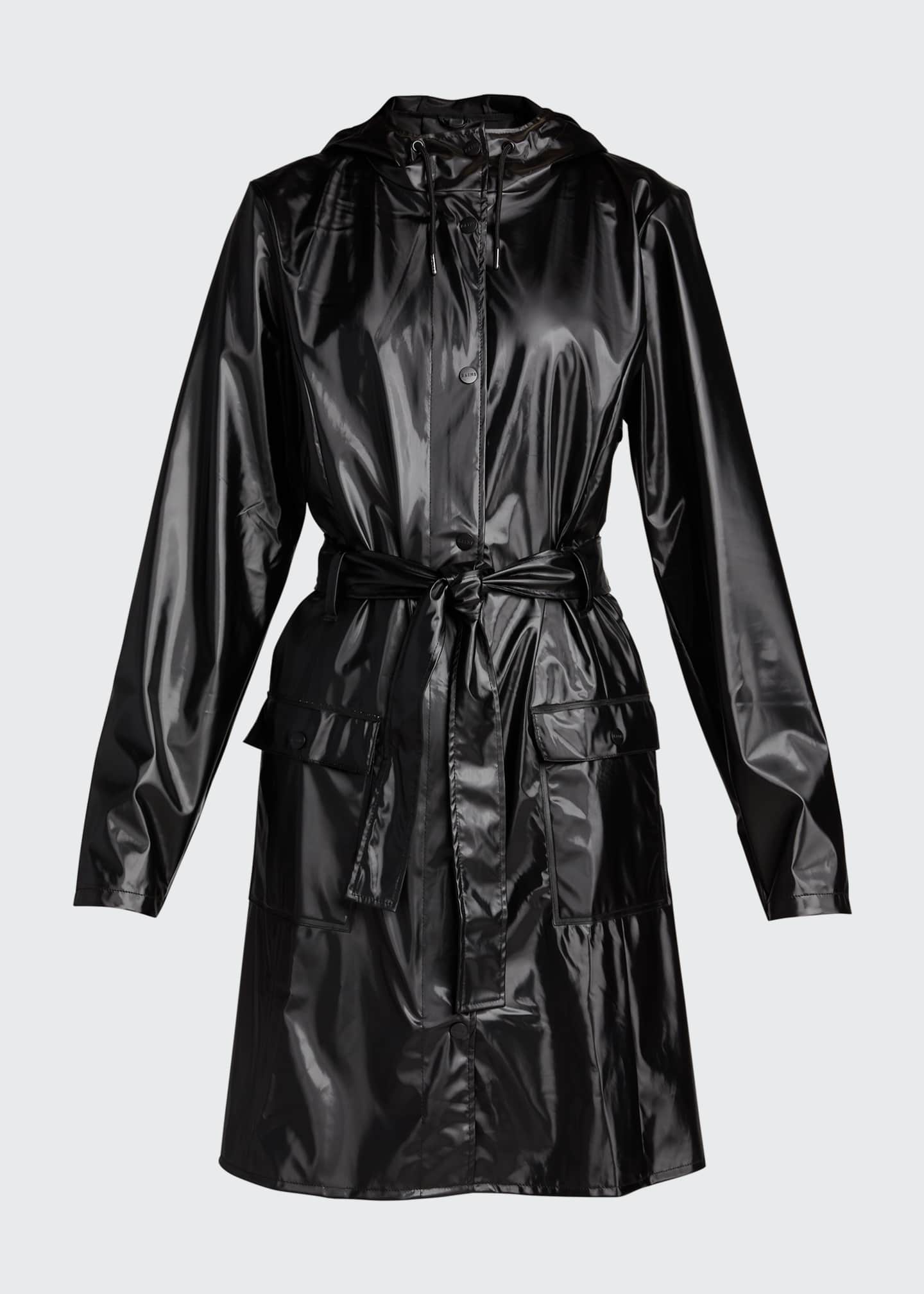 Rains Curve WaterResistant Trench Coat w/ Hood Bergdorf Goodman