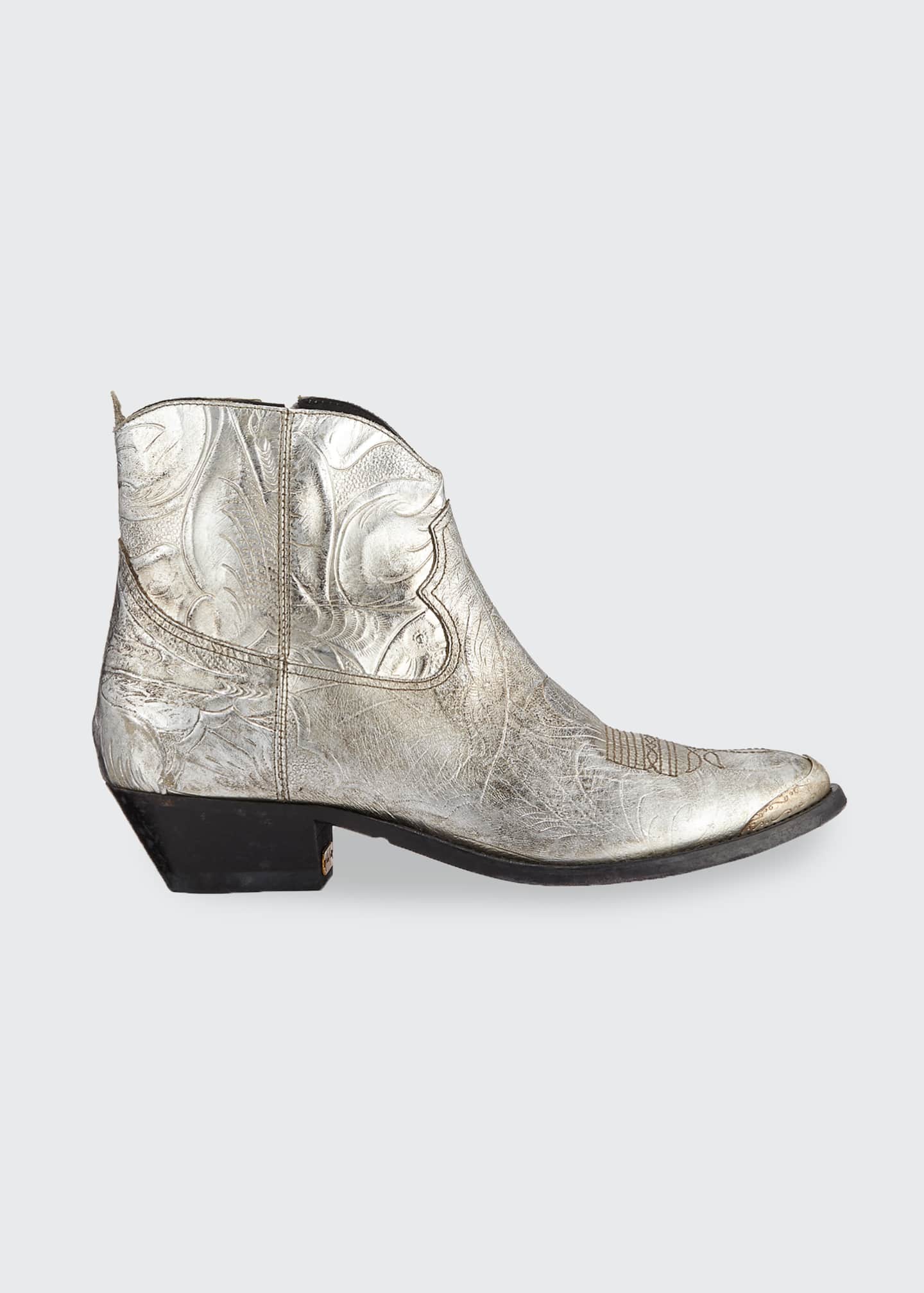 metallic western booties