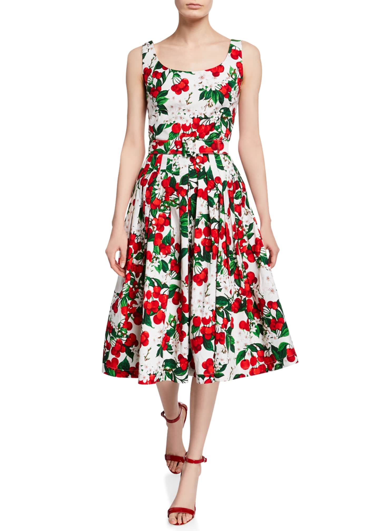 Samantha Sung Florence Cherry Blossom Scoop-Neck Sleeveless Dress ...