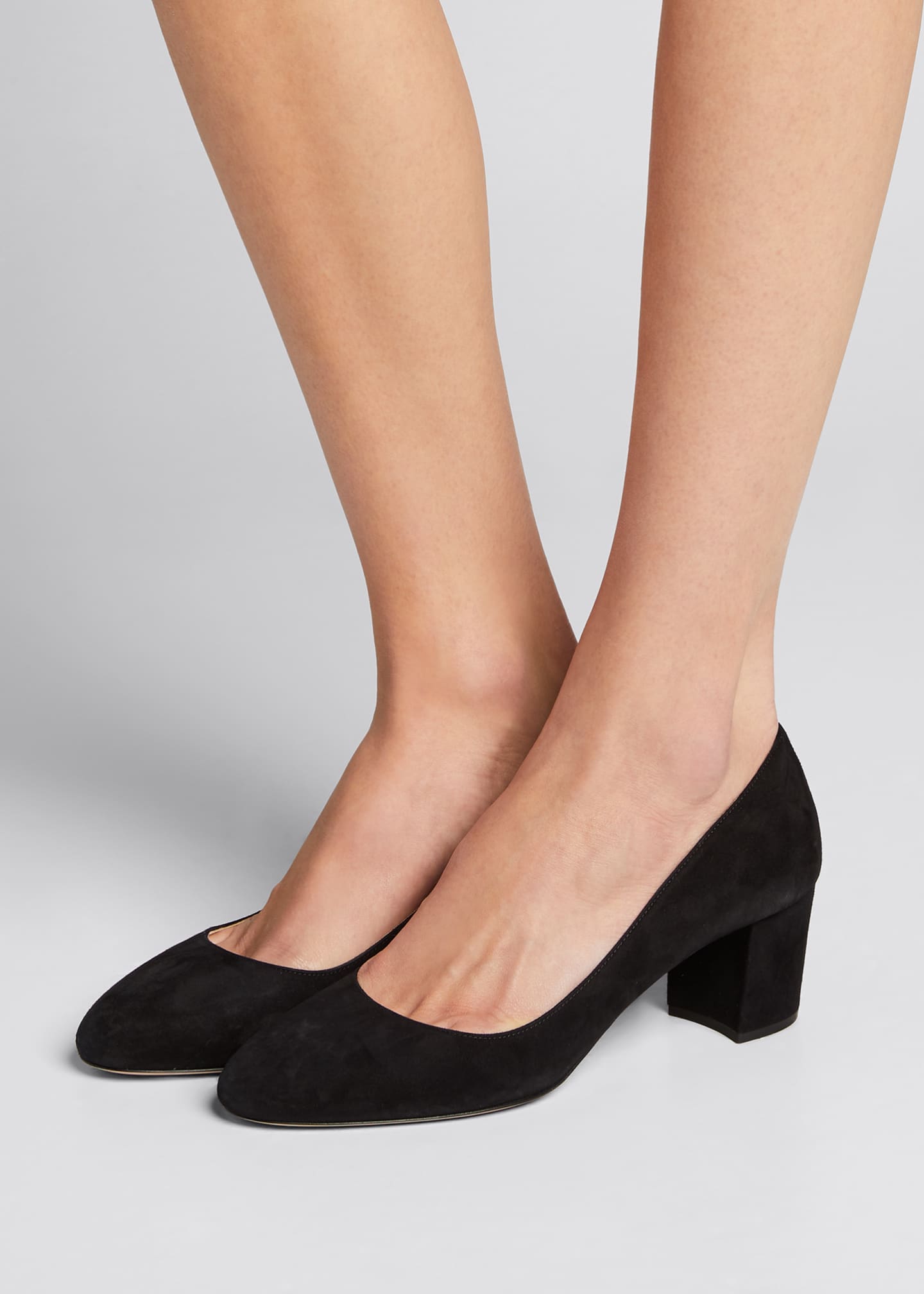 Prada Suede AlmondToe Pumps Bergdorf Goodman
