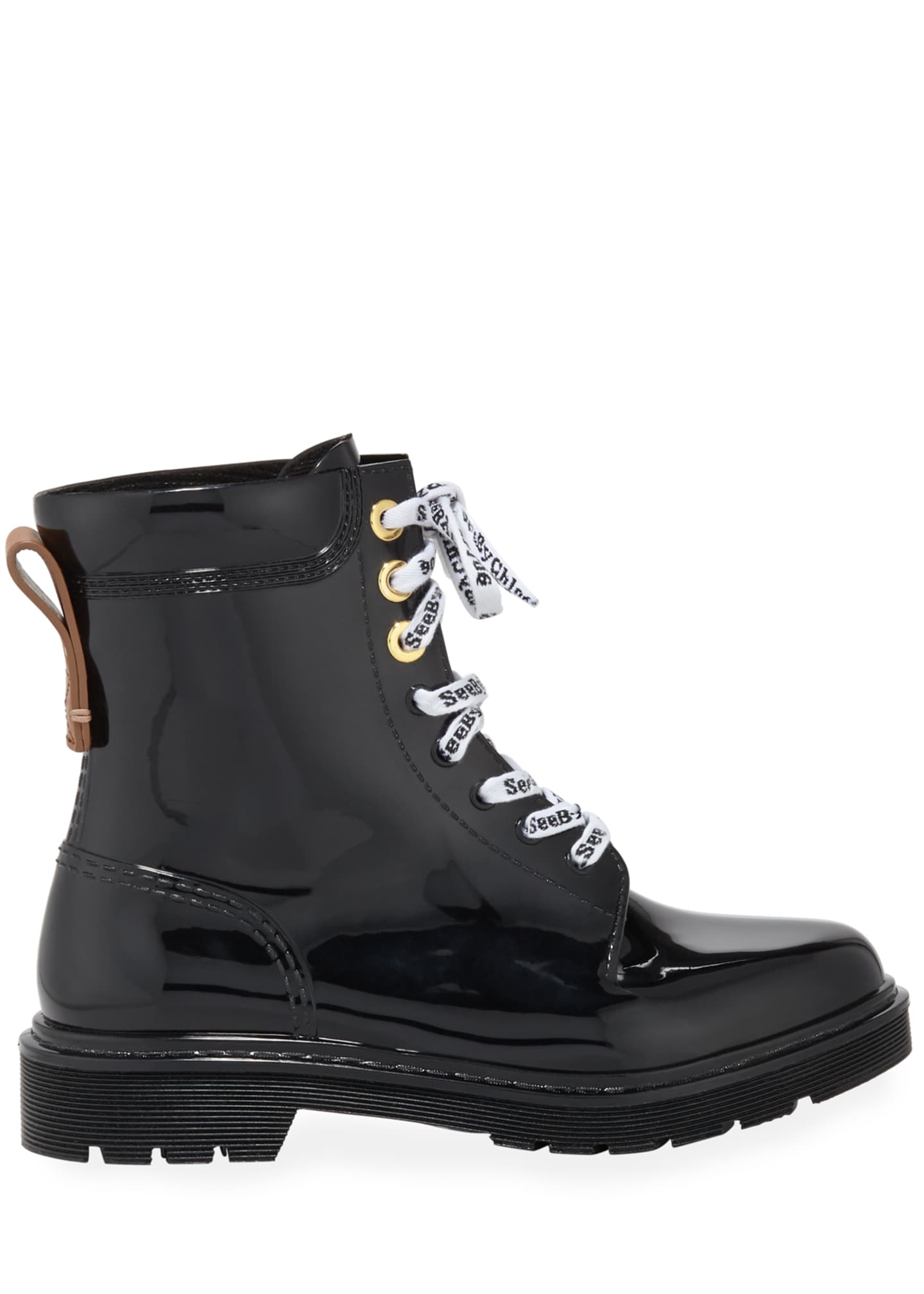 See by Chloe Rubber Lace-Up Rain Boots - Bergdorf Goodman
