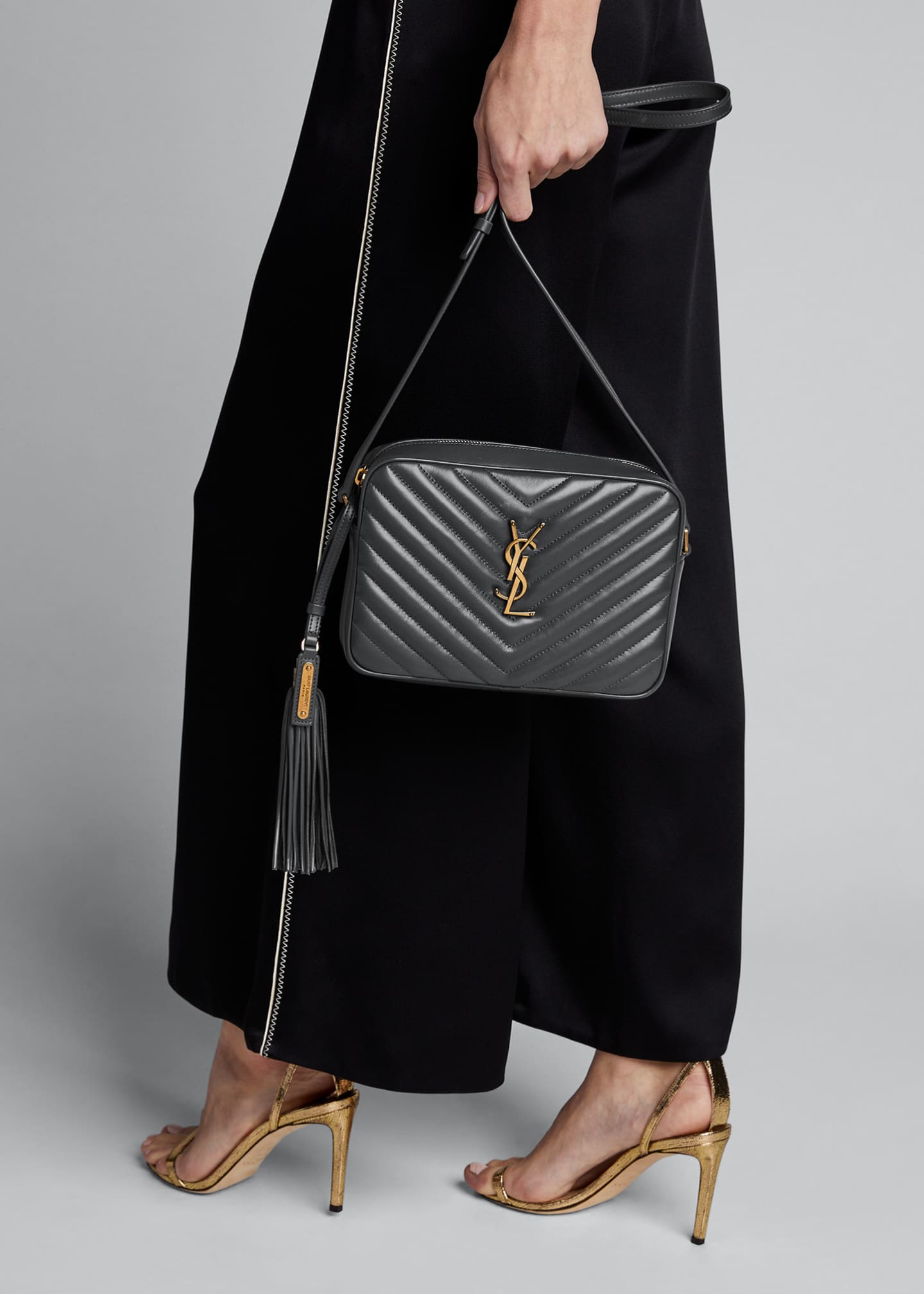 Saint Laurent Lou Medium Monogram YSL Calf Crossbody Bag ...