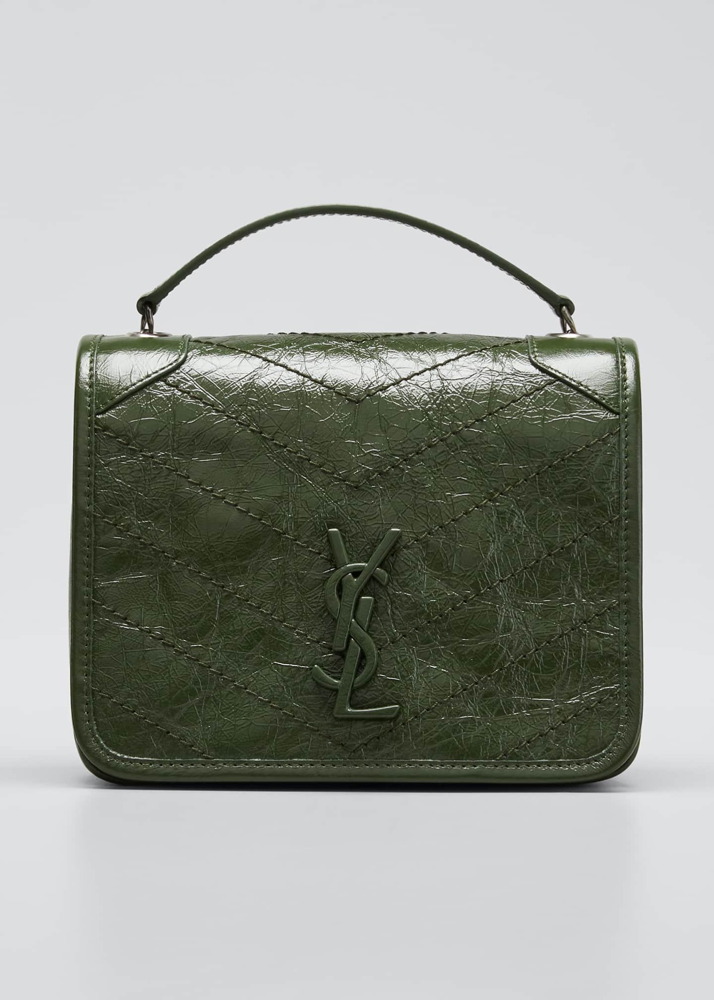 Saint Laurent Niki YSL Monogram Vintage Calfskin Wallet on Chain