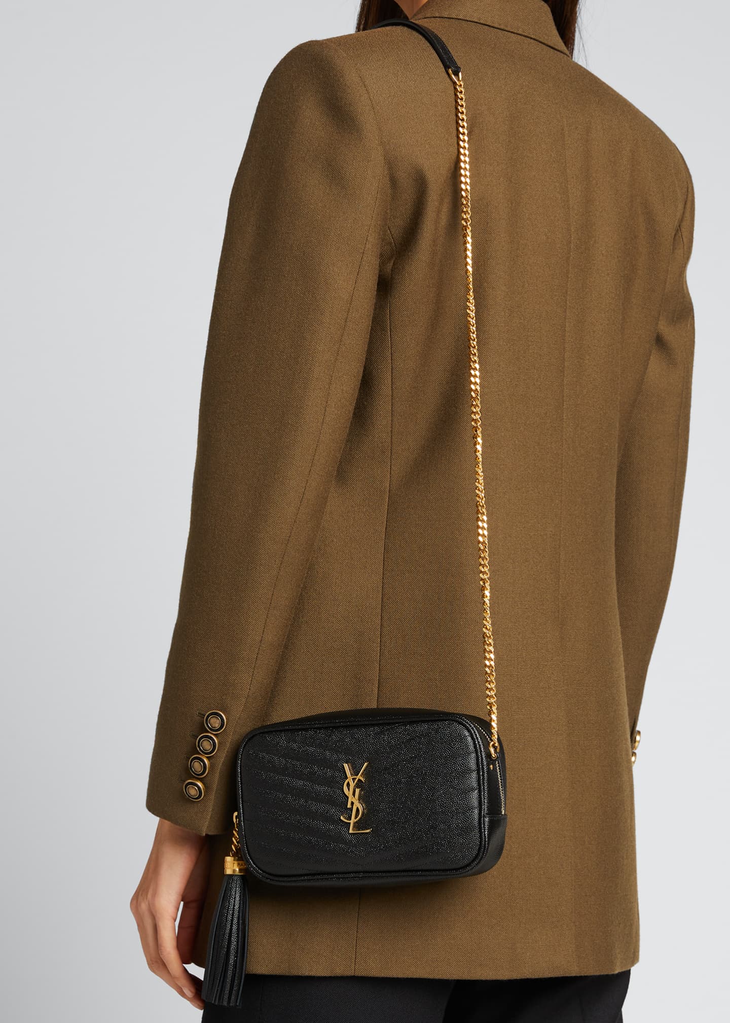 Saint Laurent Small YSL Envelope Leather Crossbody Bag - Bergdorf Goodman