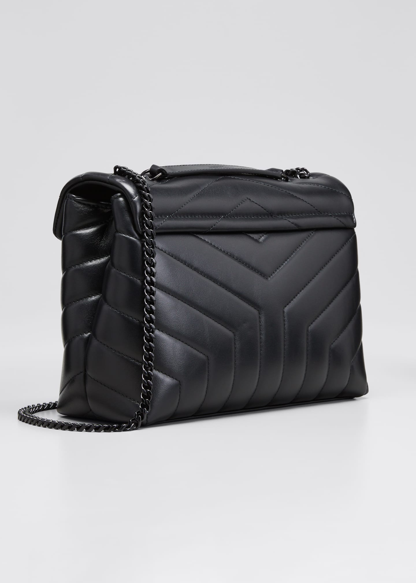 Saint Laurent Loulou Small Matelasse Calfskin FlapTop Shoulder Bag