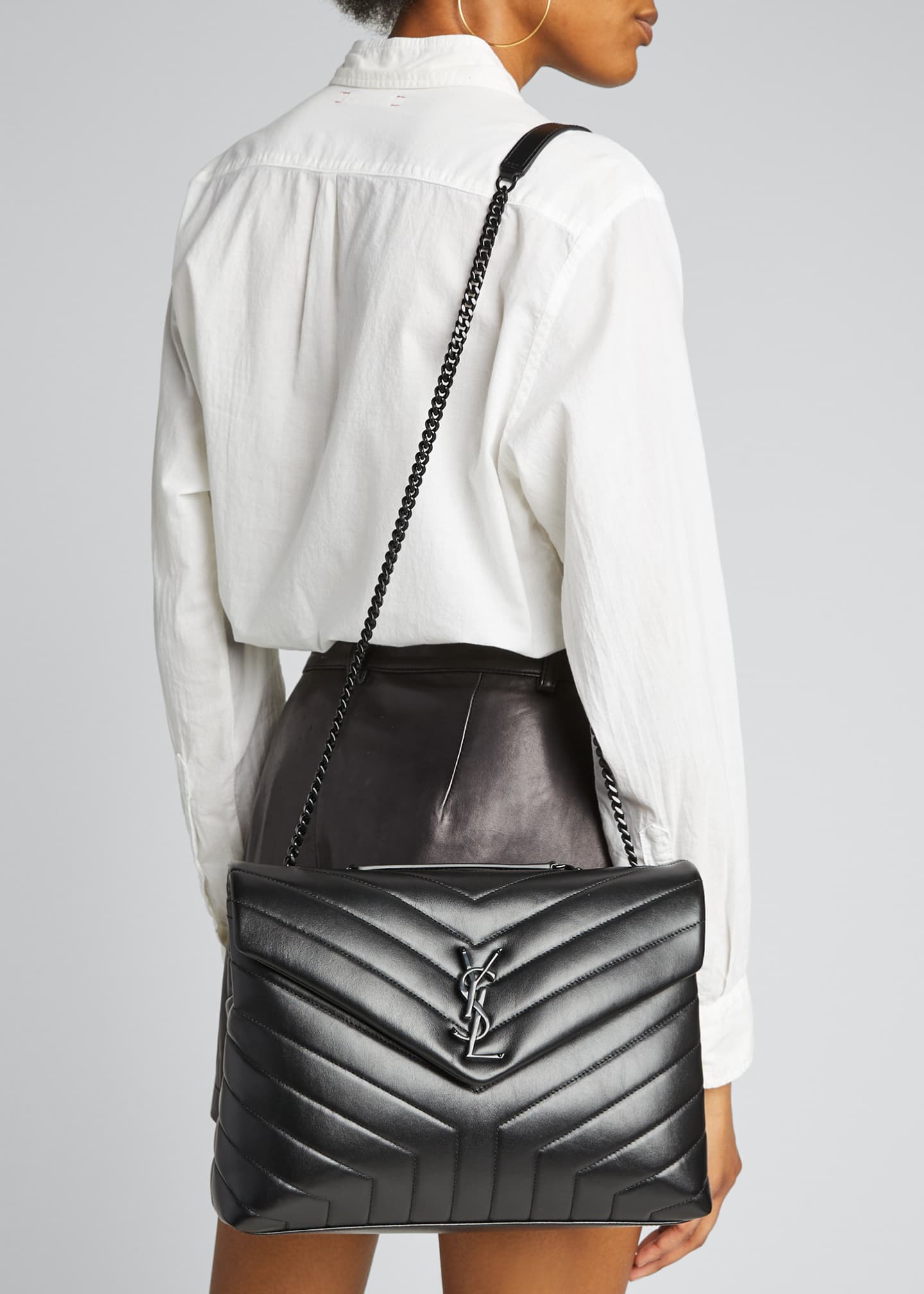 Saint laurent medium loulou matelassé leather shoulder bag hot sale