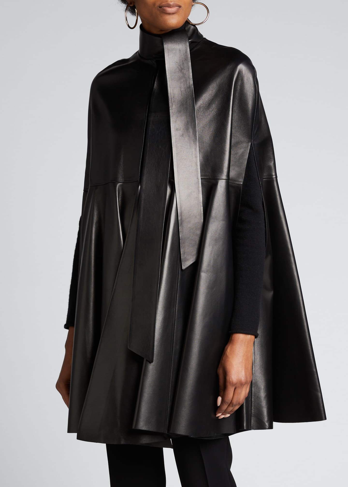 Valentino Leather Cape Trench Coat Bergdorf Goodman