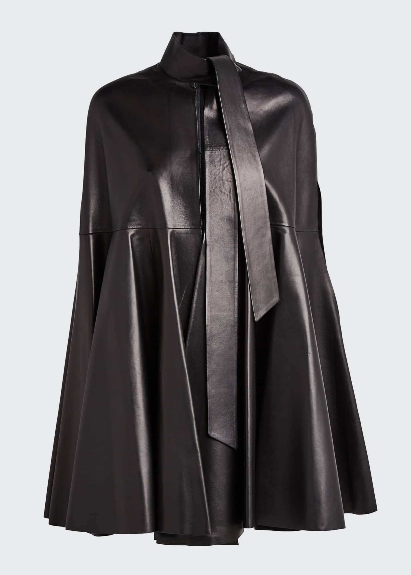 Valentino Leather Cape Trench Coat Bergdorf Goodman