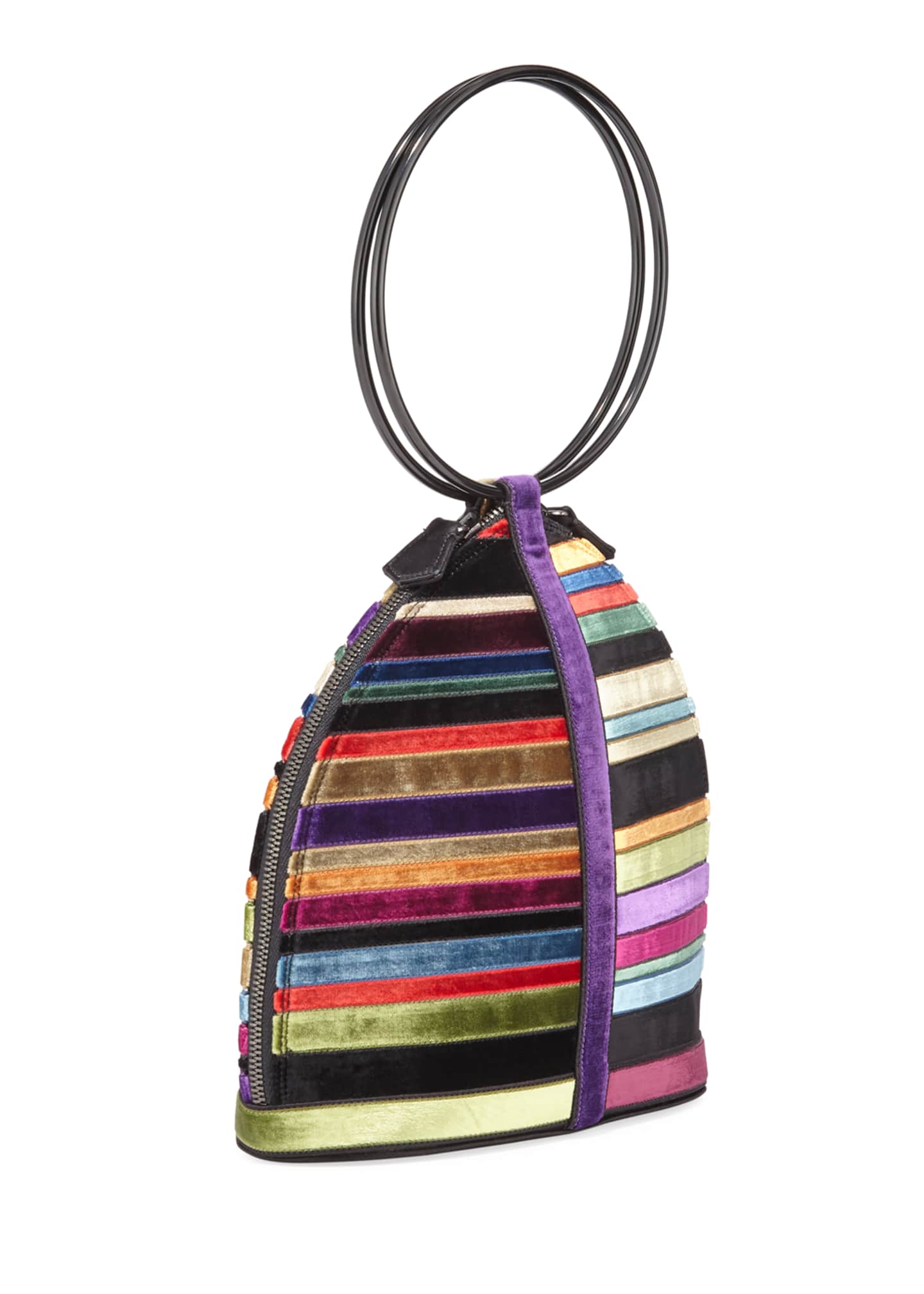 PELLEGRINO Cardinal Velvet RingHandle Clutch Bag Bergdorf Goodman