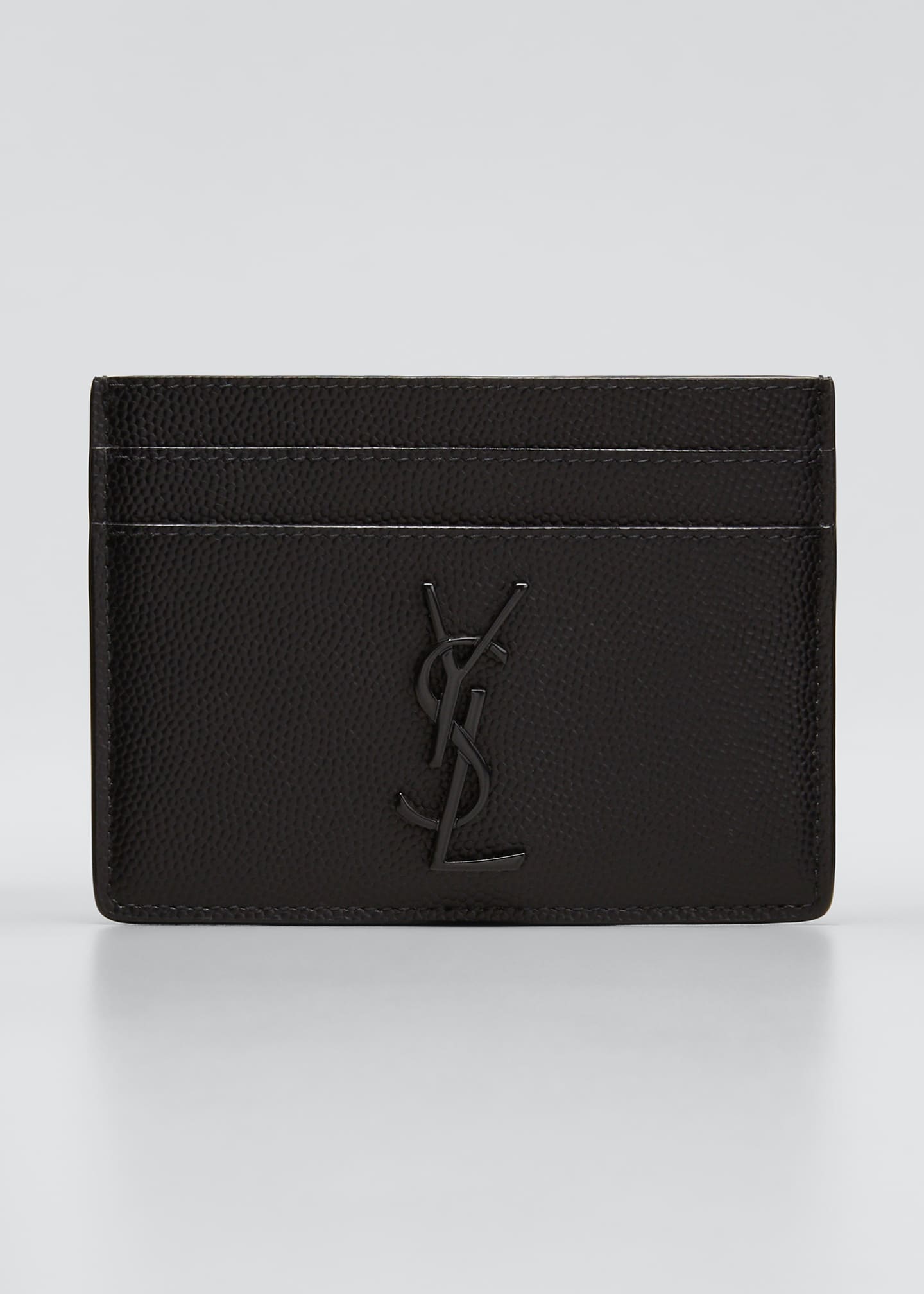 Saint Laurent Men's Tonal YSL Logo Leather Card Holder - Bergdorf Goodman