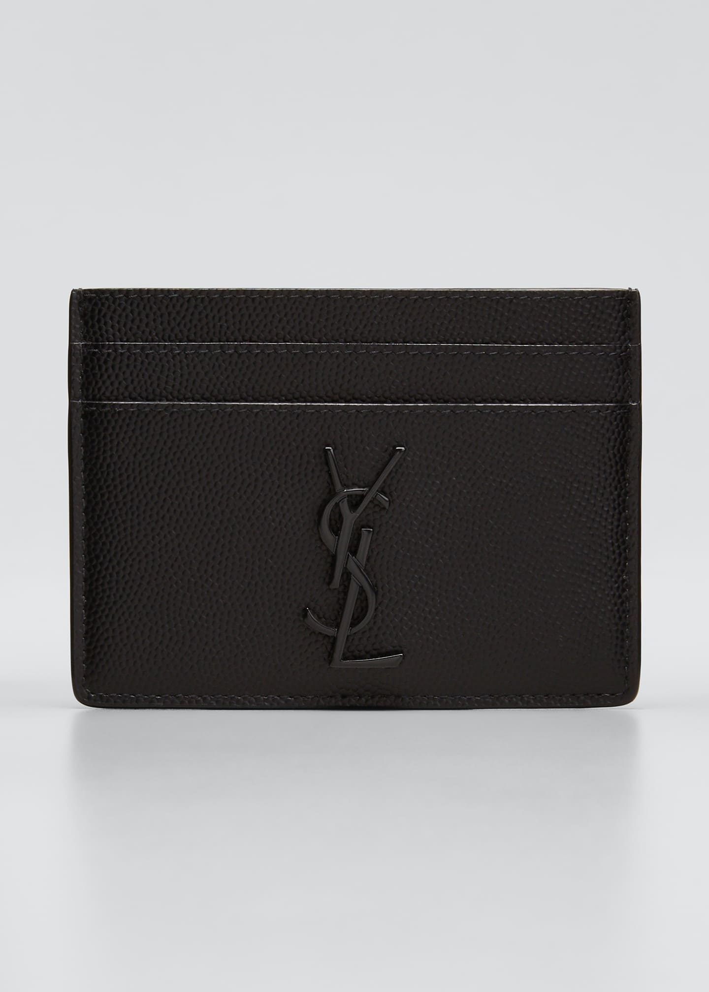 Saint Laurent Men's Tonal YSL Logo Leather Card Holder Bergdorf Goodman