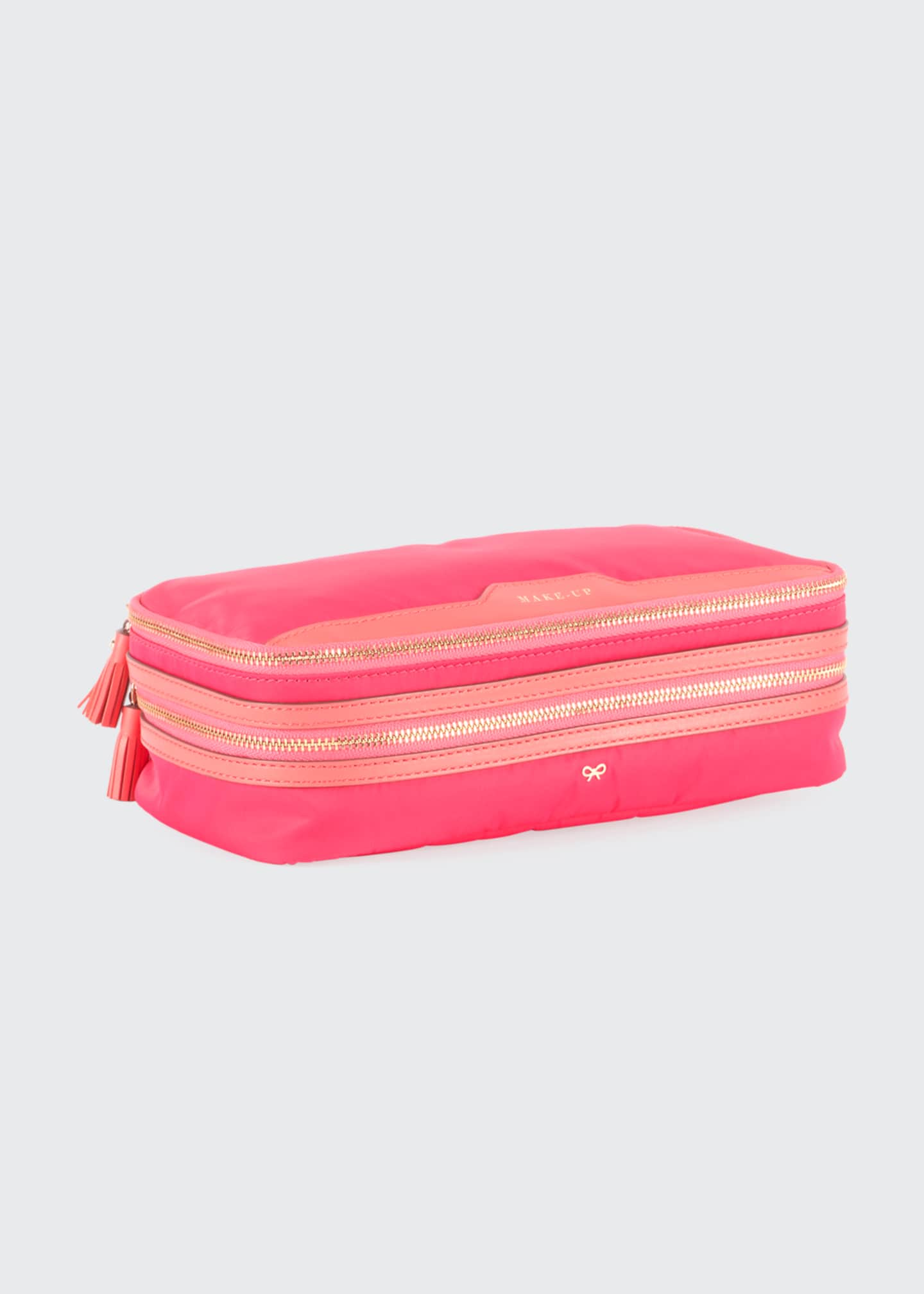 Anya Hindmarch MakeUp Cosmetics Bag, Hot Pink Bergdorf Goodman