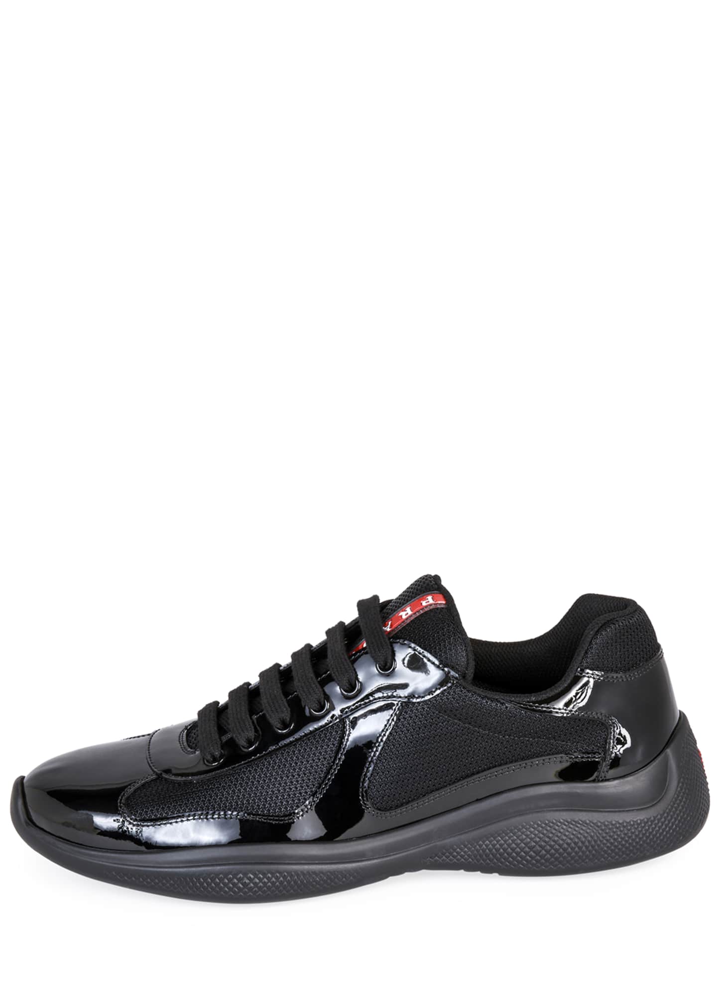 new america's cup patent leather and technical fabric sneakers