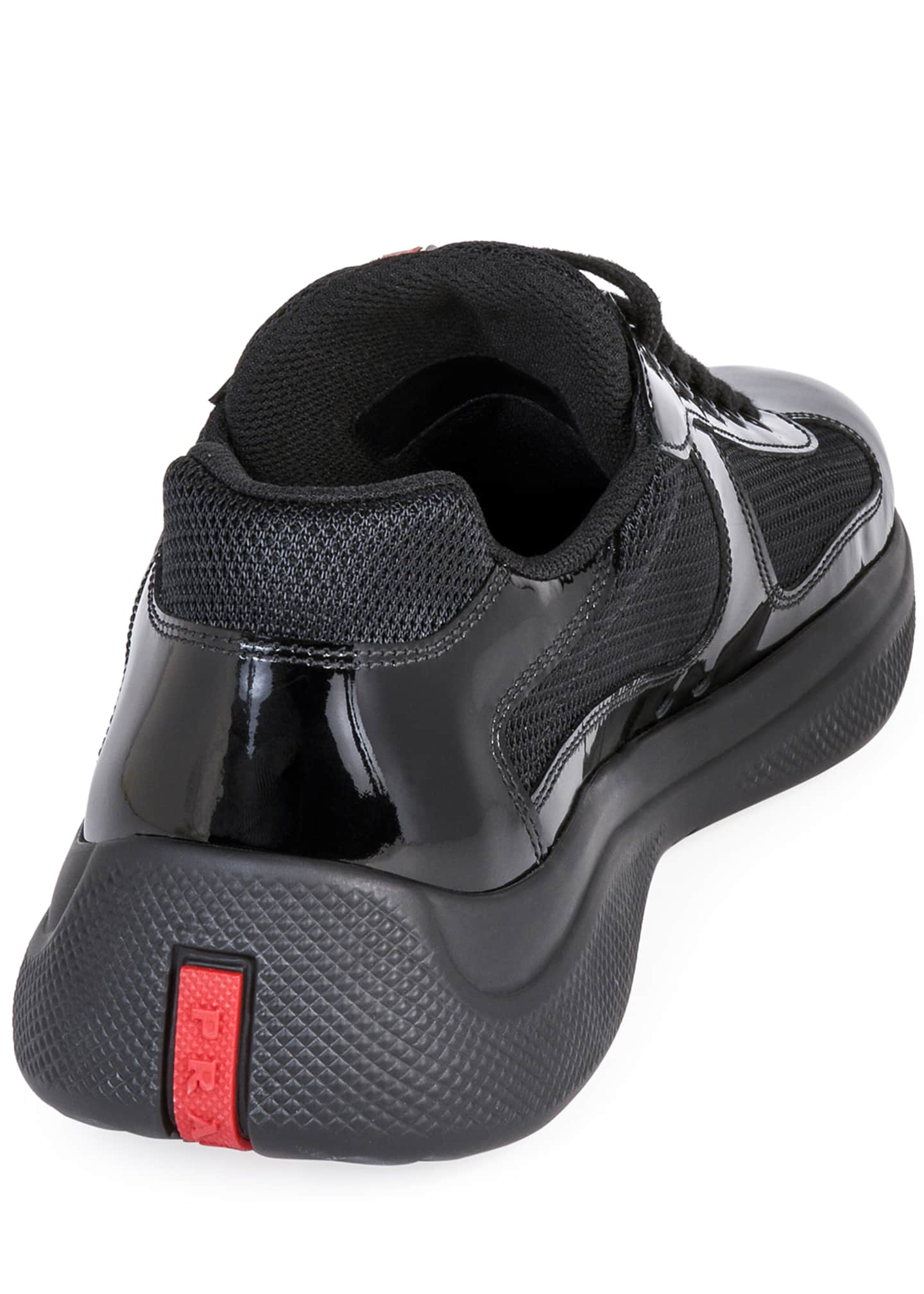 new america's cup patent leather and technical fabric sneakers