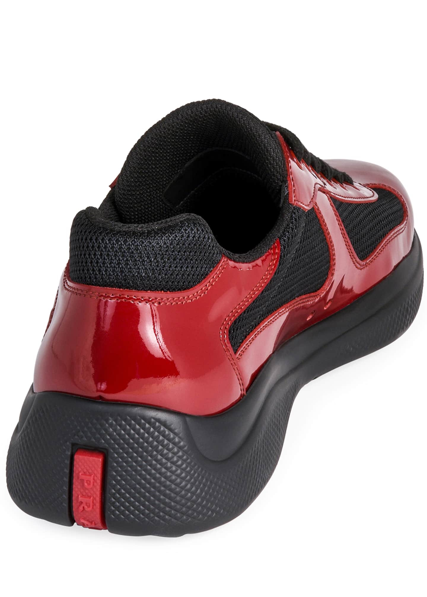 men's america's cup patent leather patchwork sneakers