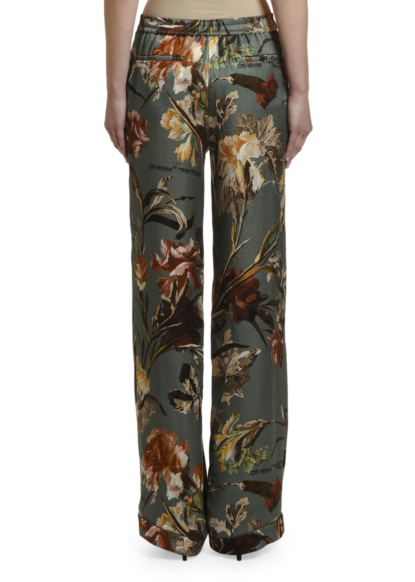 off white floral pants