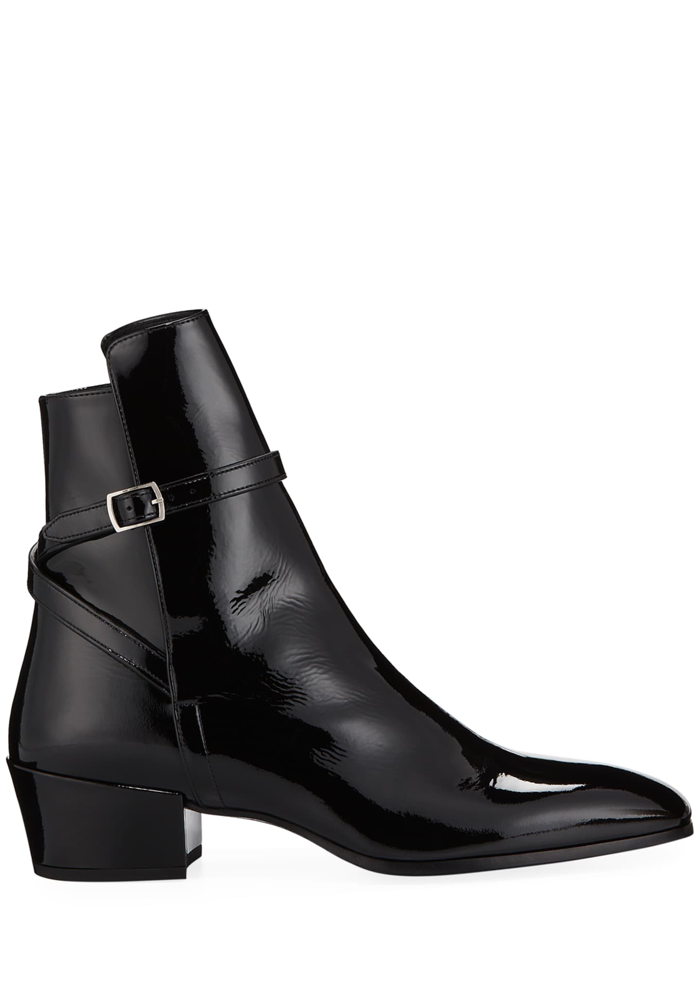 saint laurent patent leather boots