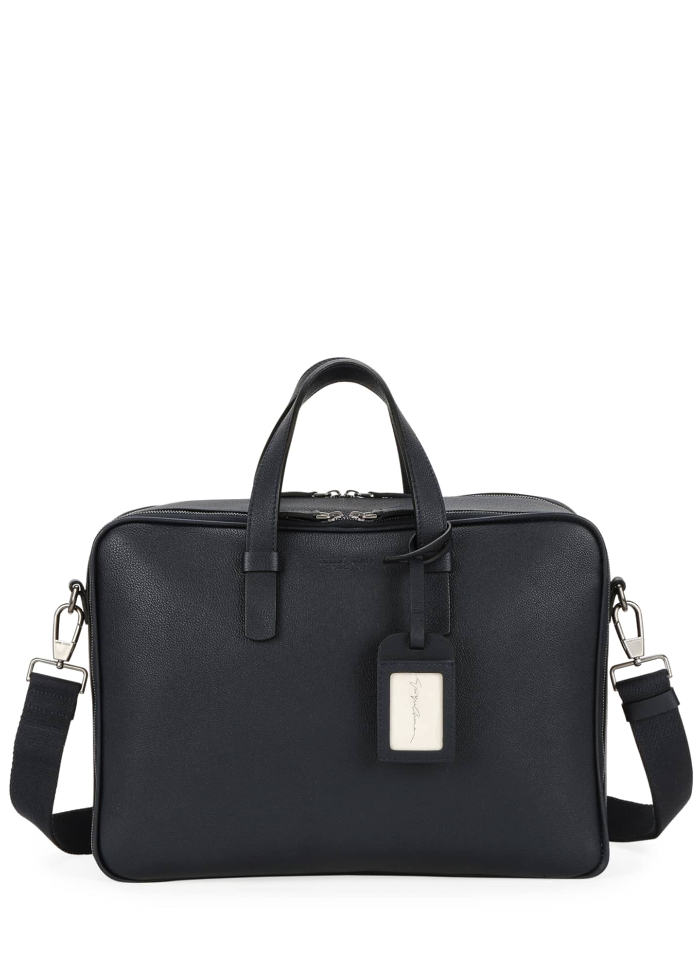 armani leather briefcase