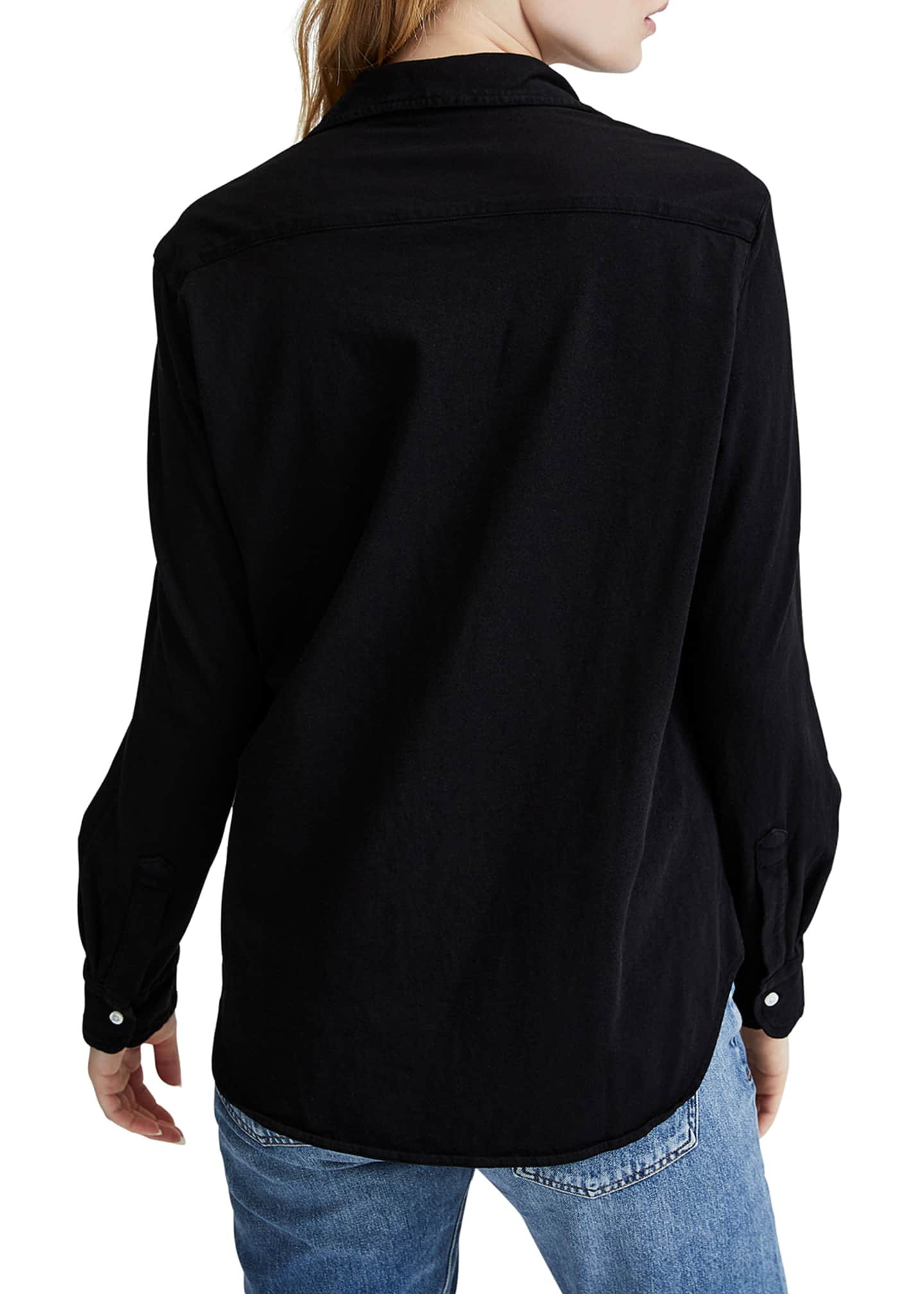 Frank & Eileen Eileen Heritage Knit Button-Up Shirt, Black - Bergdorf ...