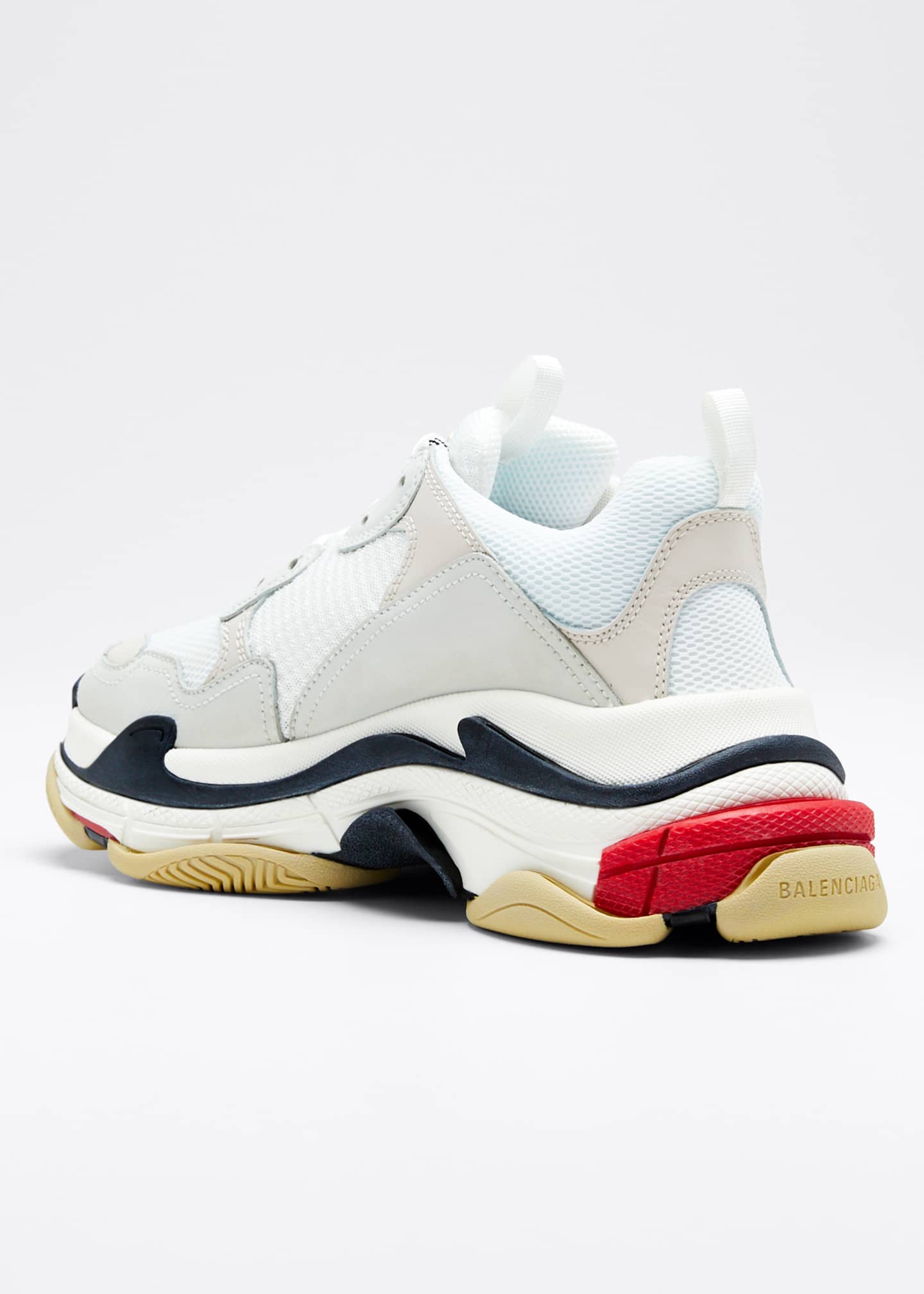 mens triple s leather and mesh trainers
