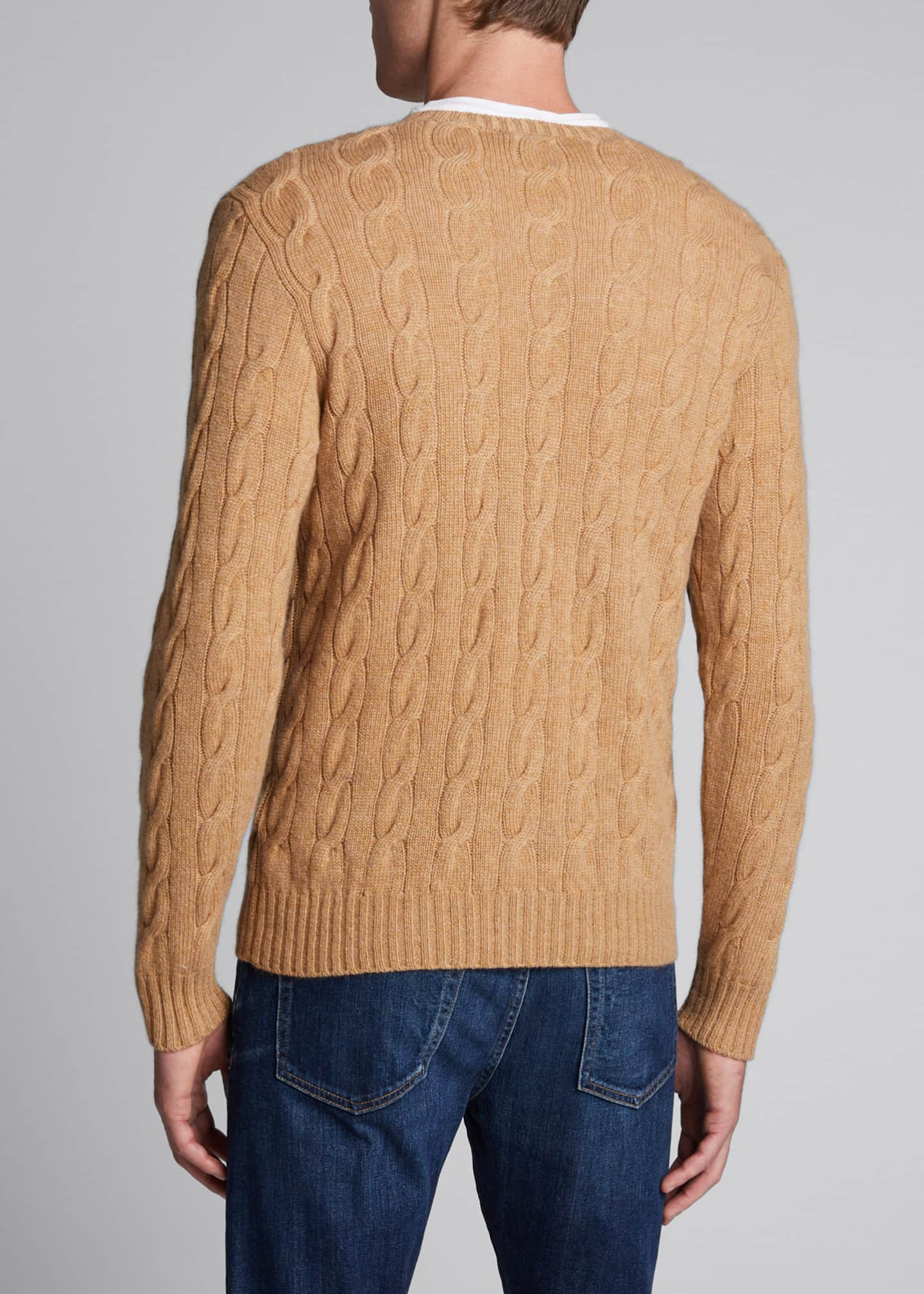 Ralph Lauren Purple Label Men's Cashmere Cable-Knit Crewneck Sweater ...