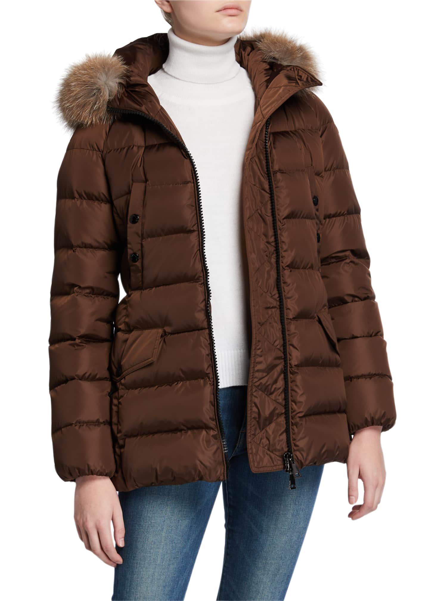 moncler belted puffer jacket