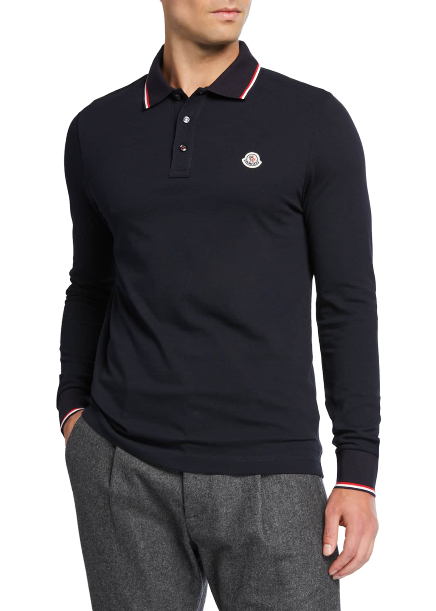 Moncler Men's Long-Sleeve Polo Shirt 
