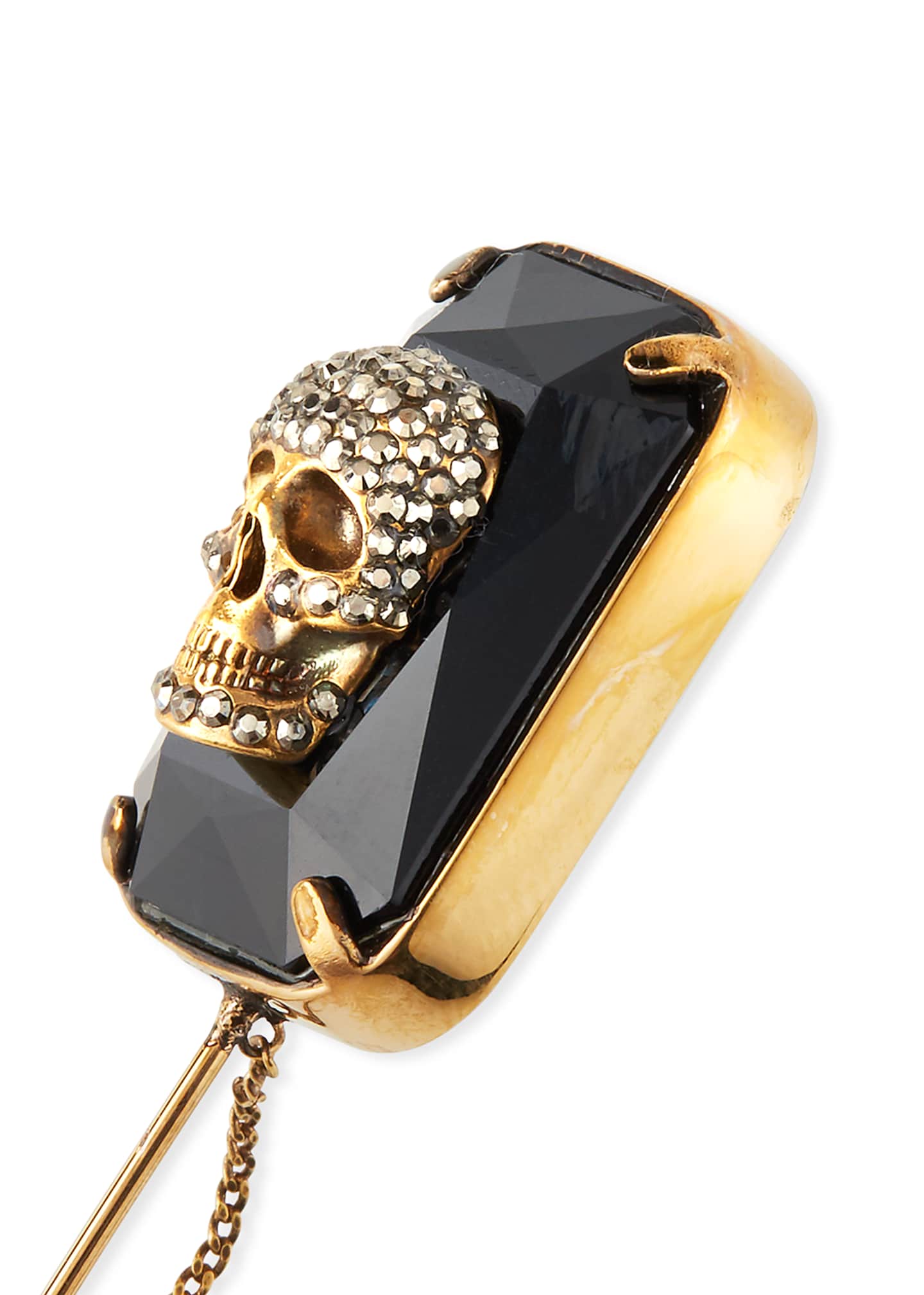 Alexander McQueen Men's Jeweled Skull Lapel Pin Bergdorf Goodman