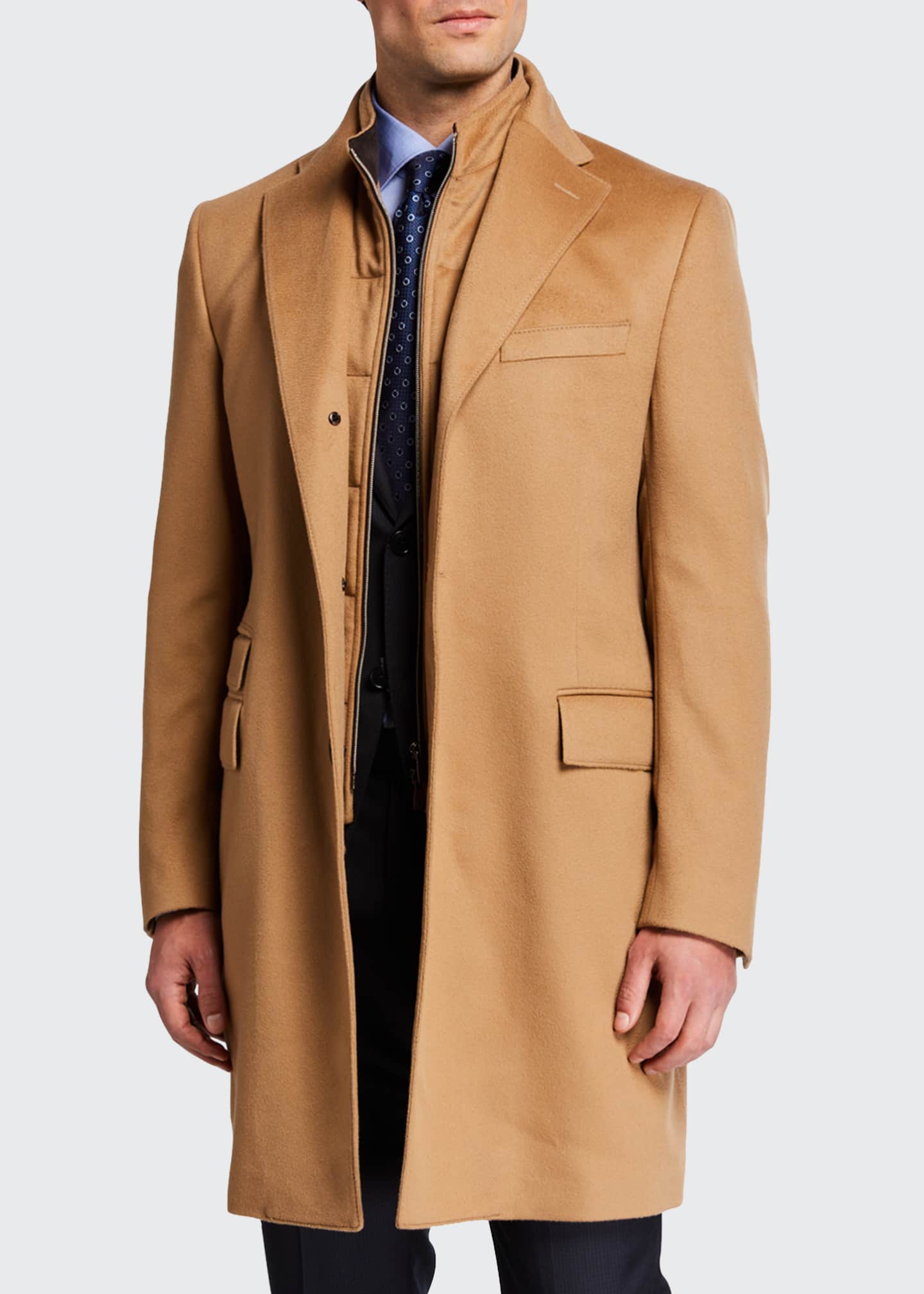 Corneliani Men's ID Top Coat w/ Removable Dickey - Bergdorf Goodman
