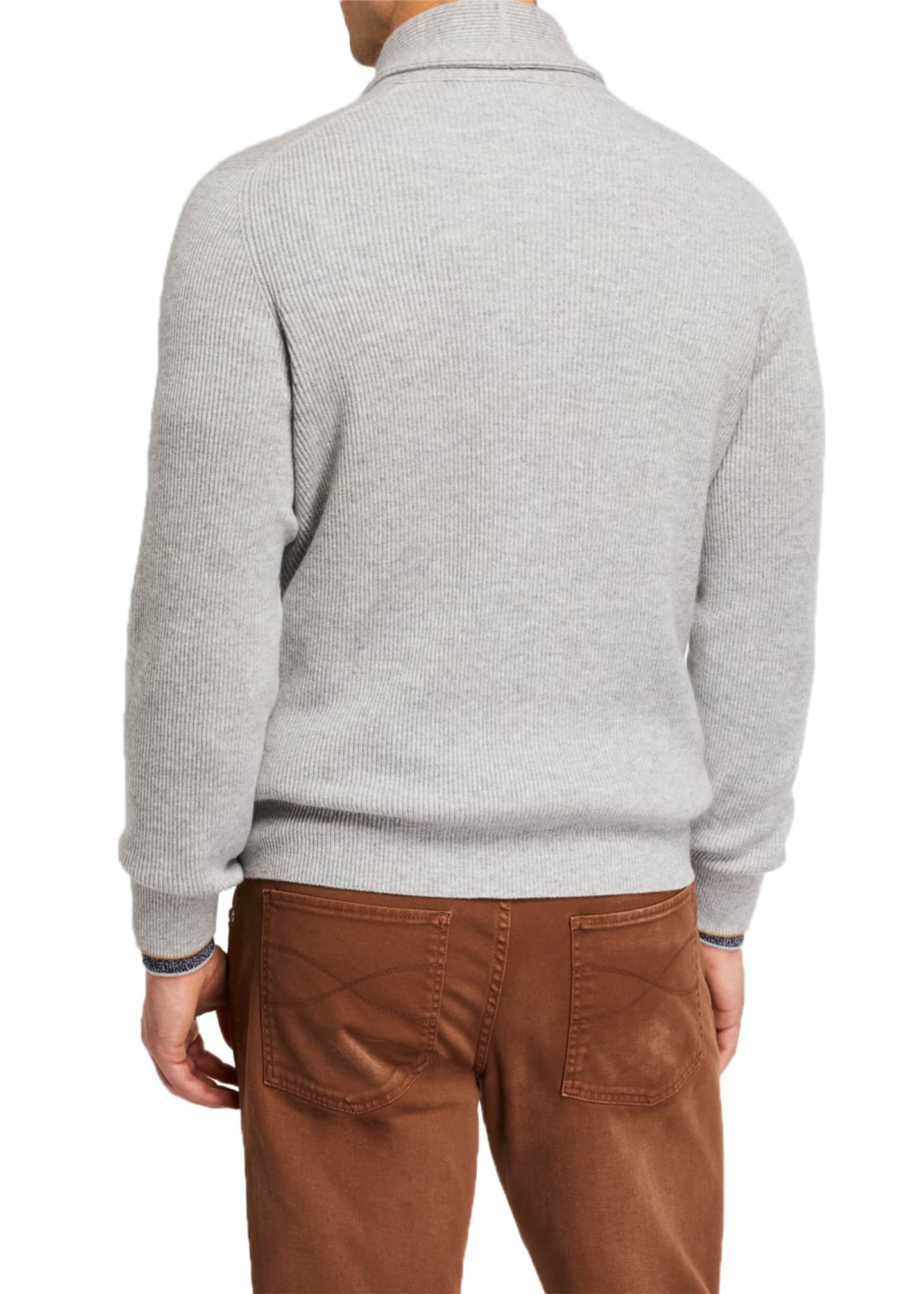 Brunello Cucinelli Men's Cashmere ShawlCollar Cardigan Sweater