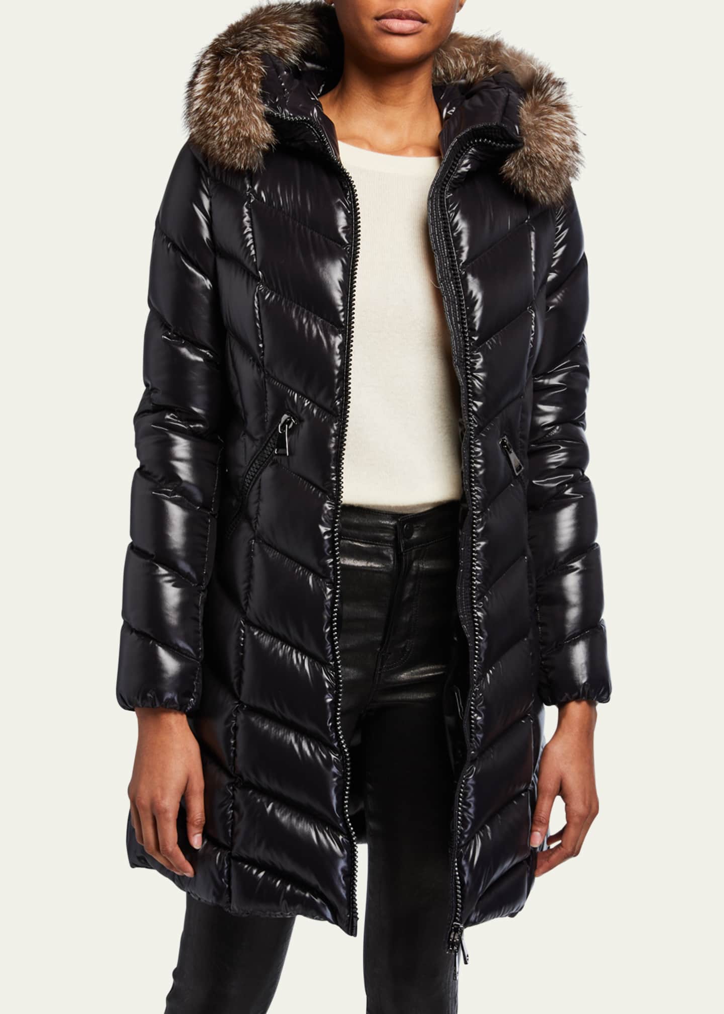 moncler puffer jacket with fur hood