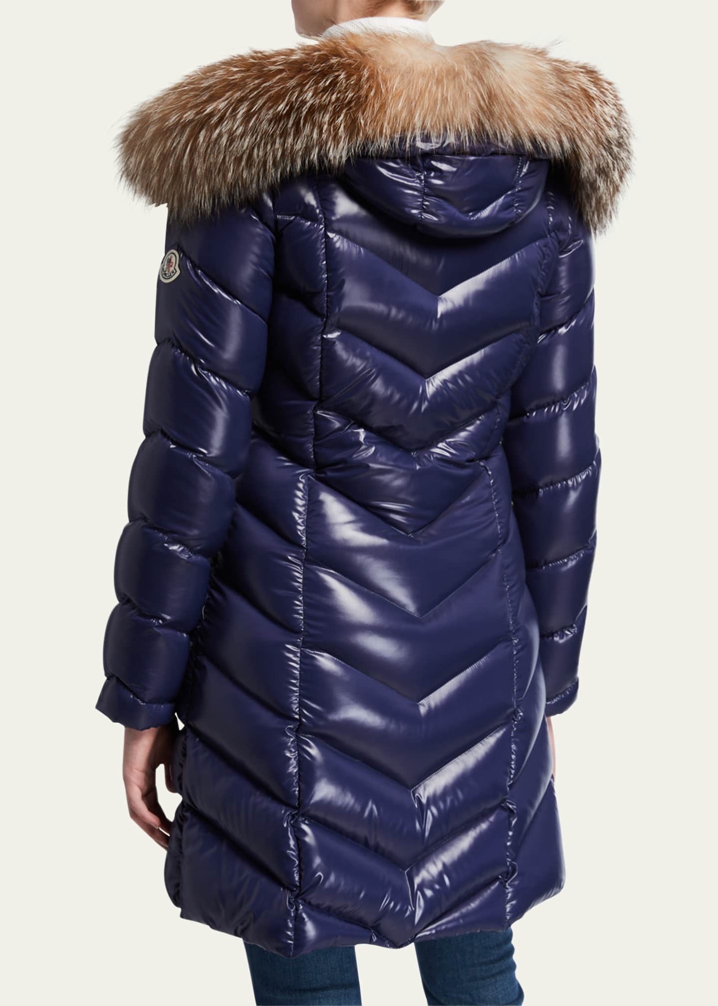 Moncler Fulmarus Fur-Trim Hood Chevron Puffer Coat - Bergdorf Goodman