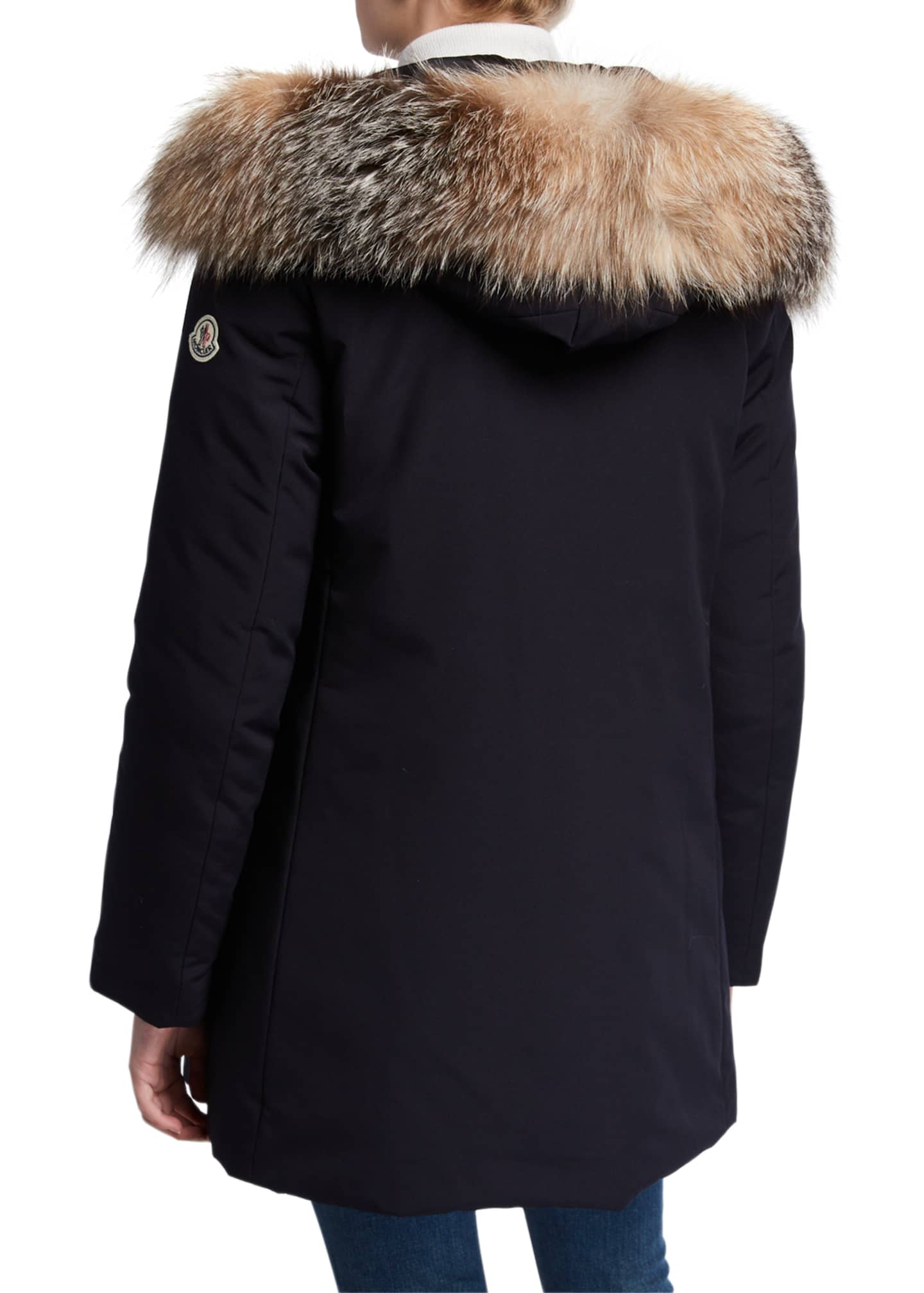 Fur trimmed hooded coats Sale