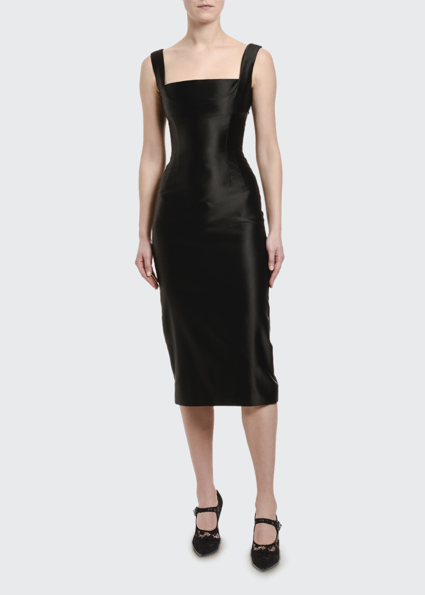 satin square neck dress off 71