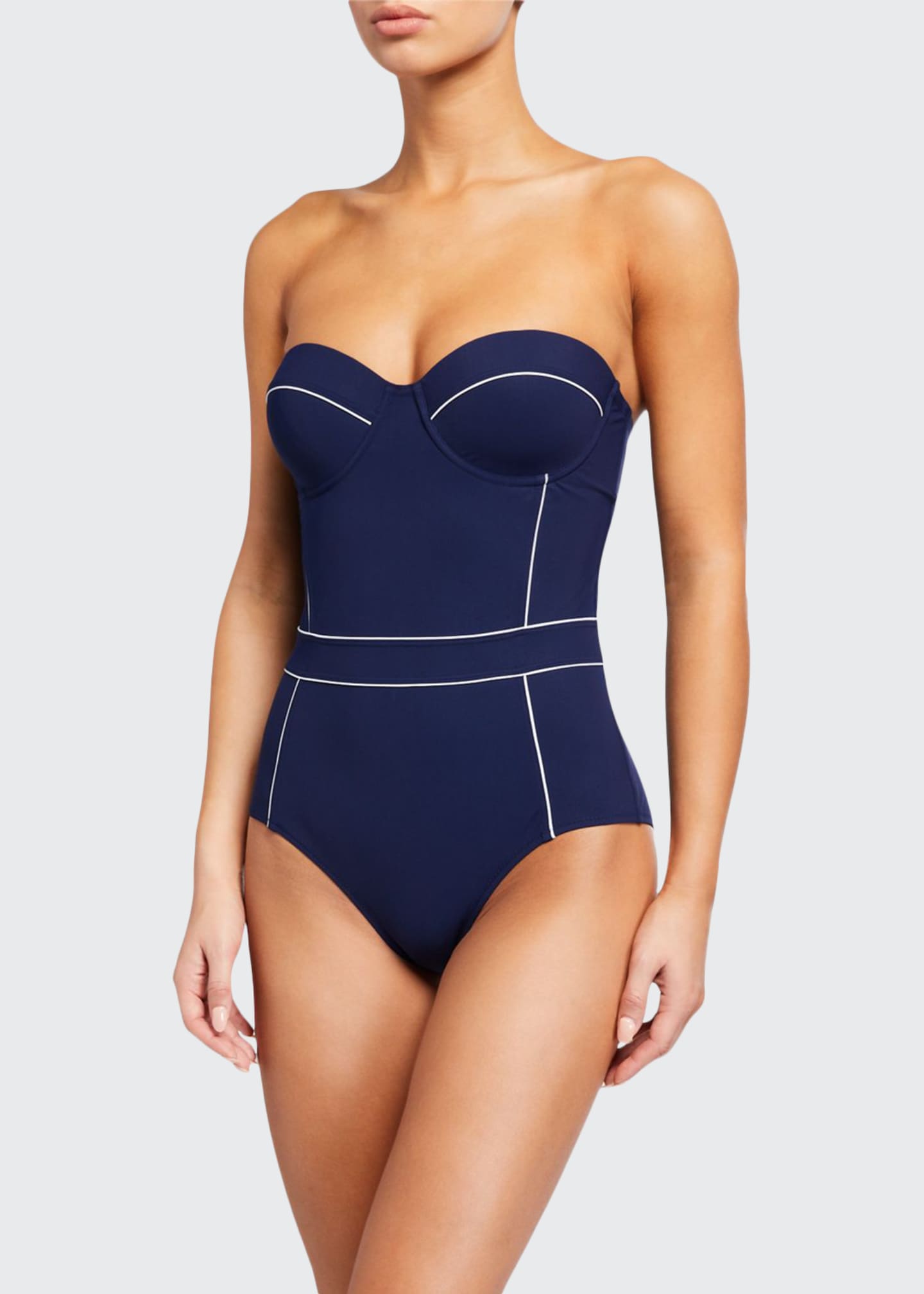 Tory Burch Lipsi Trimmed One Piece Swimsuit Bergdorf Goodman