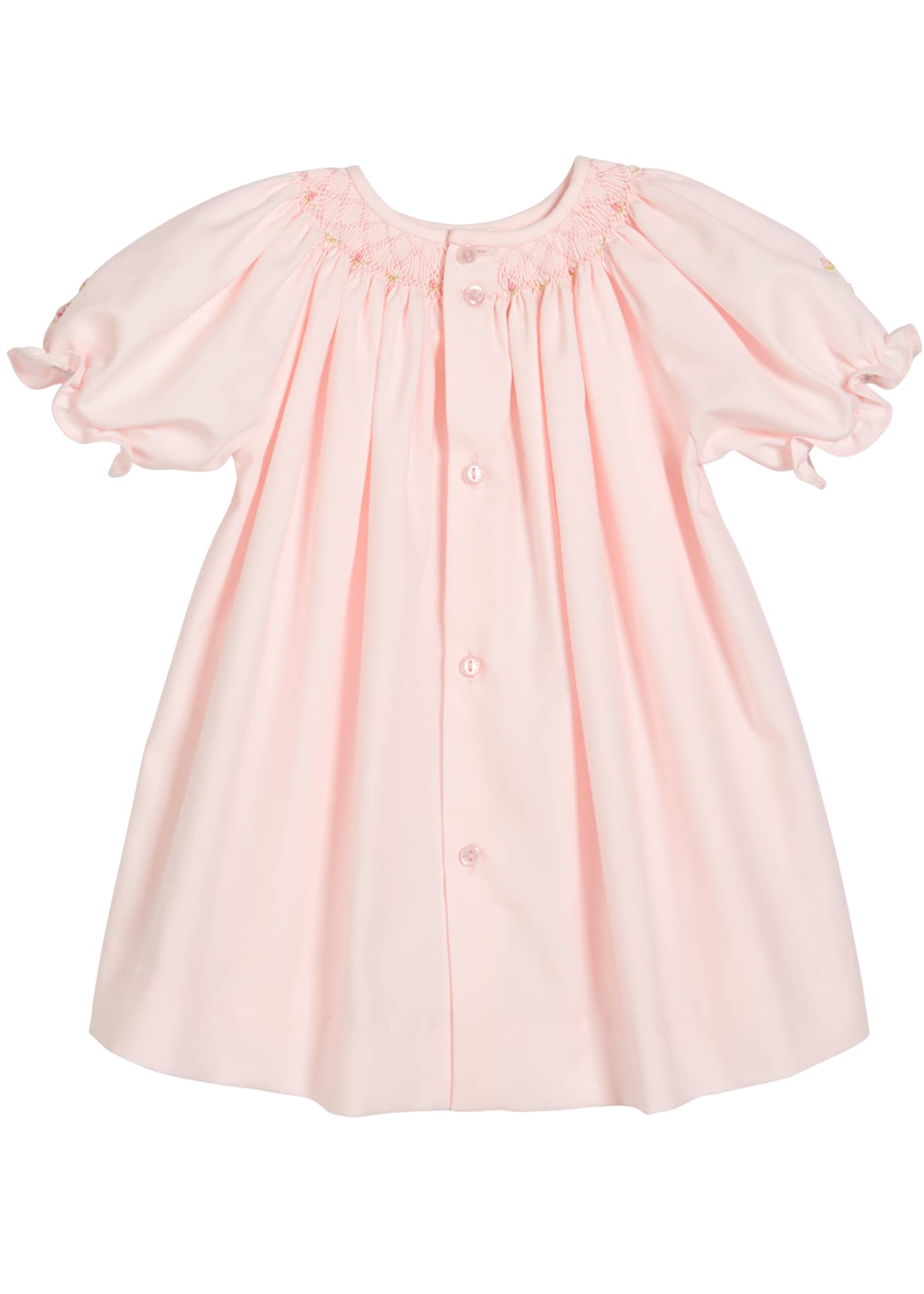 Luli & Me Smocked Bishop Dress w/ Matching Bonnet, Size Newborn-9 ...