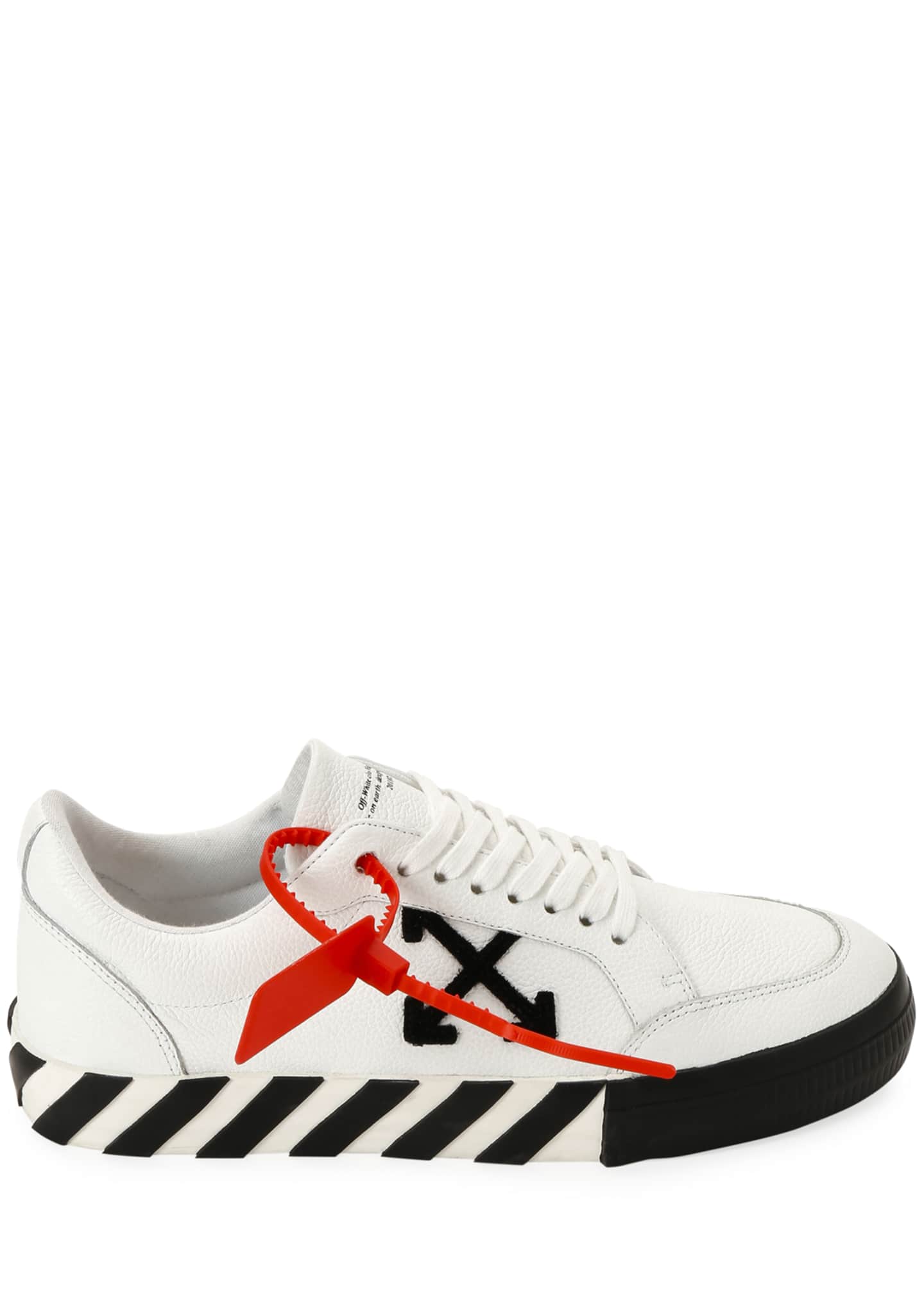 Off-White Men's Arrow Leather Sneakers with Stripes - Bergdorf Goodman