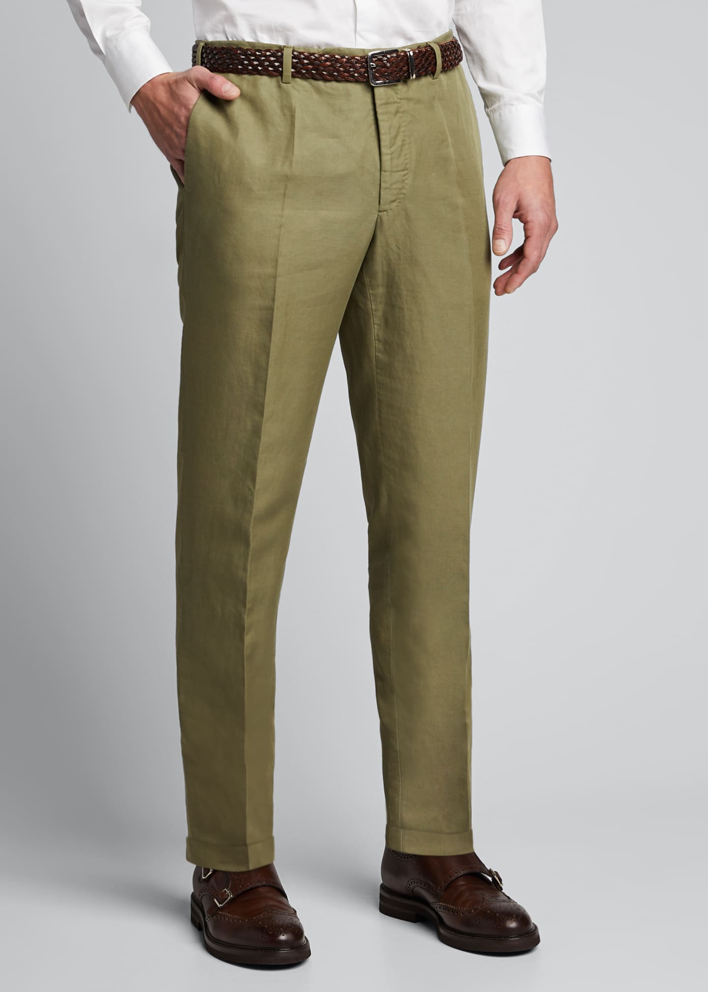 Incotex Men's Linen-Blend Chino Pants - Bergdorf Goodman