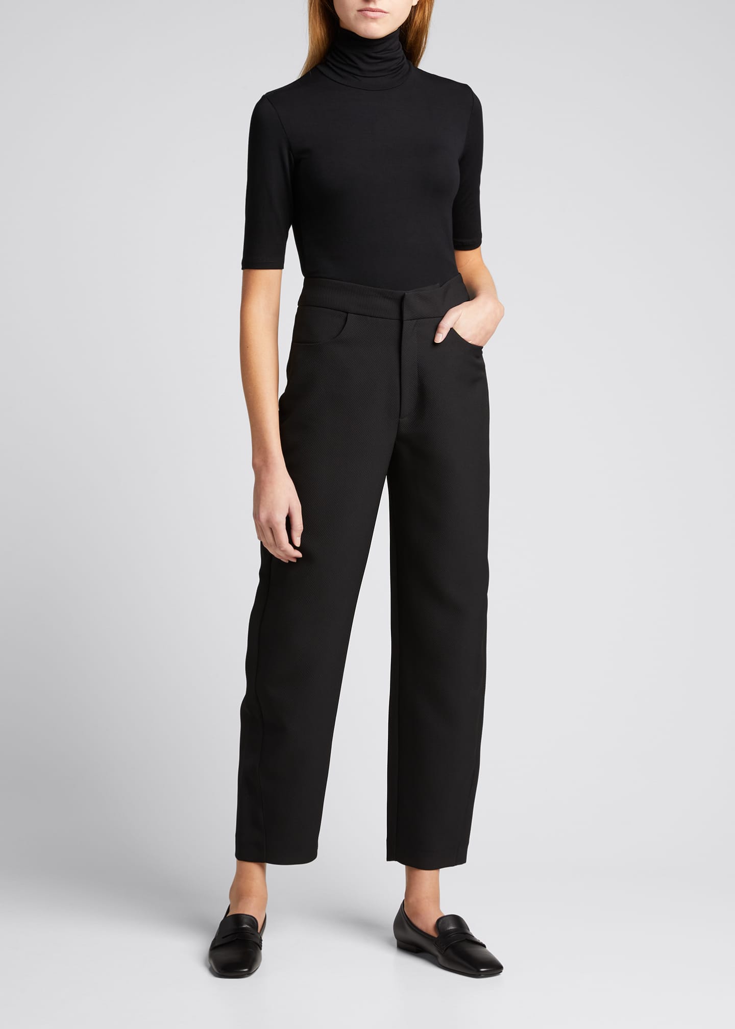 Majestic Filatures Soft Touch Elbow-Sleeve Turtleneck Top - Bergdorf ...
