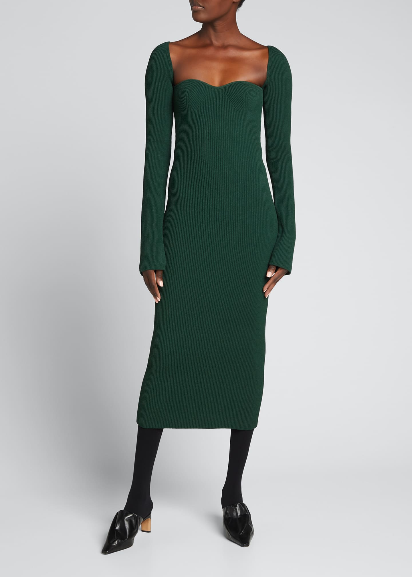Khaite Beth Long-Sleeve Bustier Dress - Bergdorf Goodman