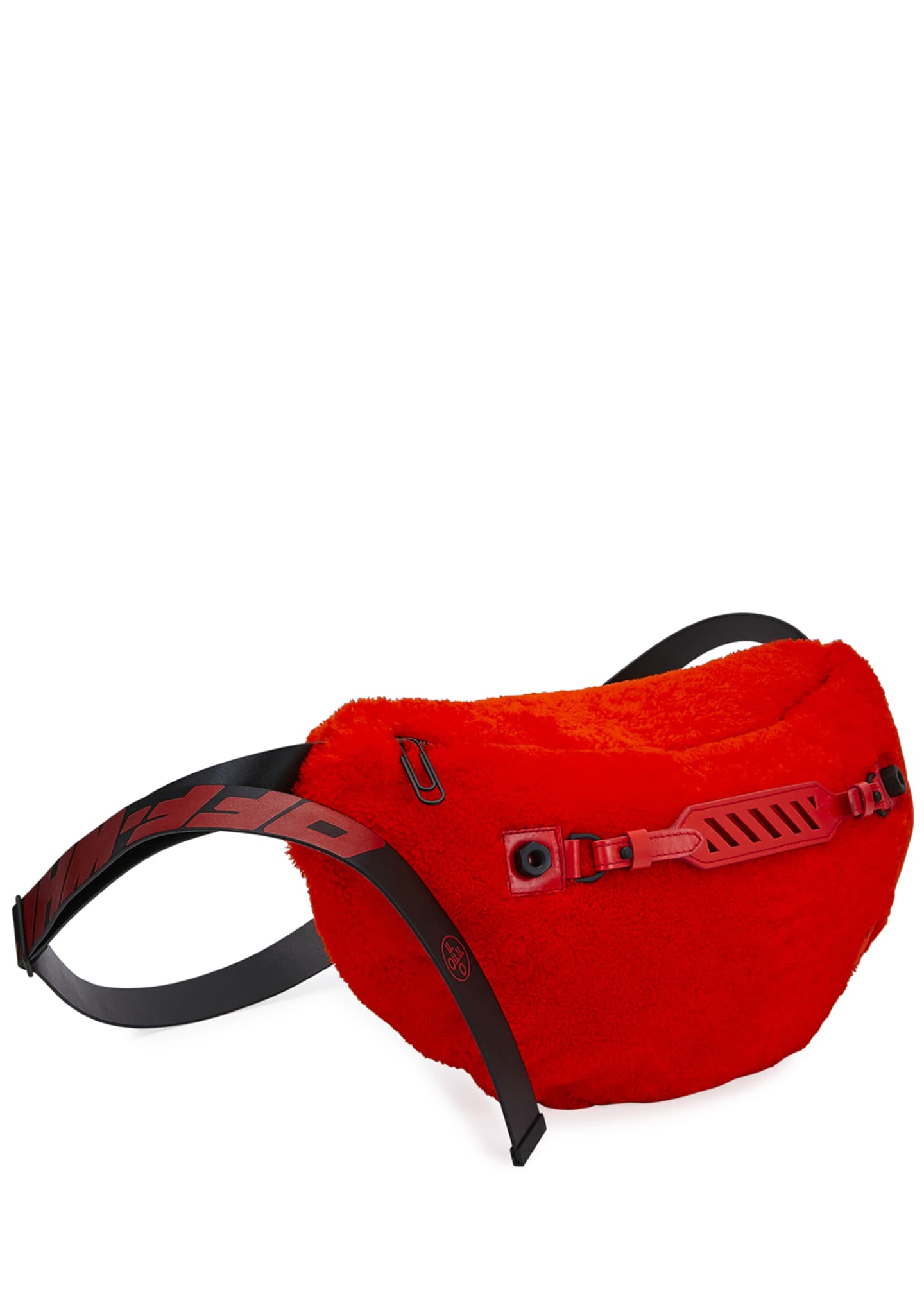 red and white fanny pack