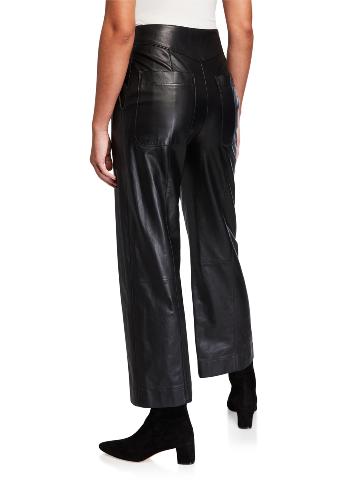 leather straight pants