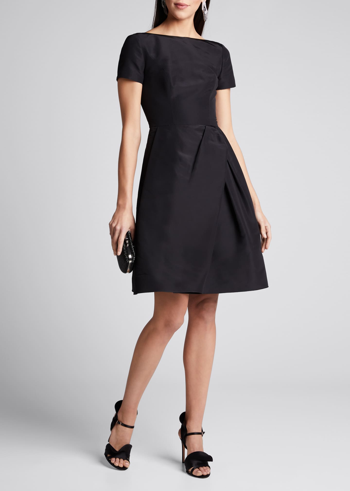 Carolina Herrera Icon Bateau Neck Short Sleeve Dress Bergdorf