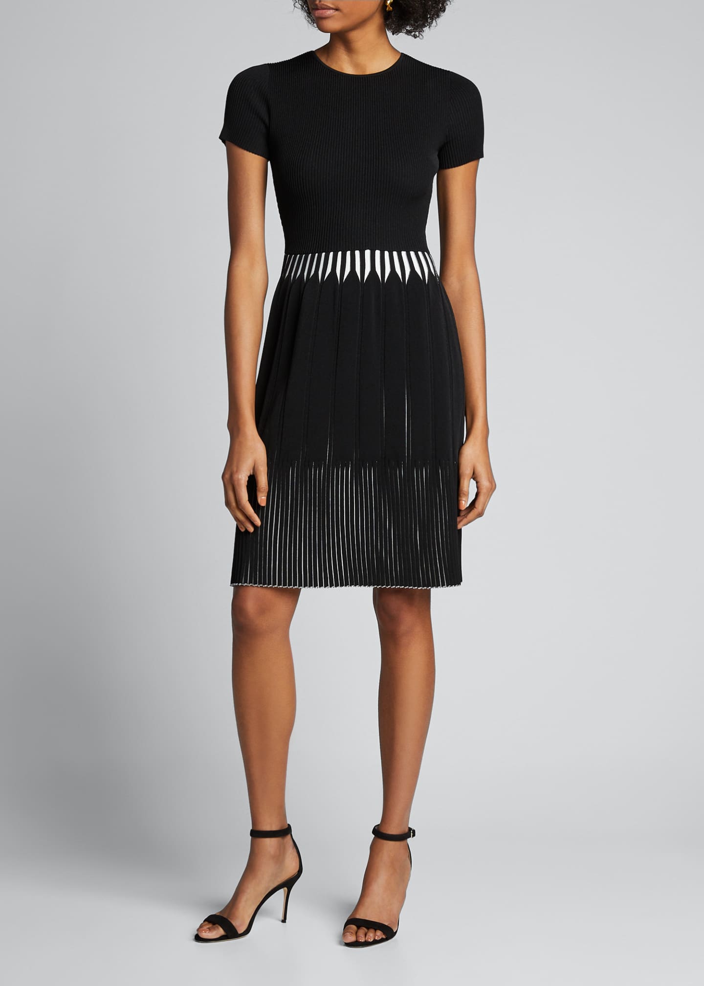 pleated short sleeve dress