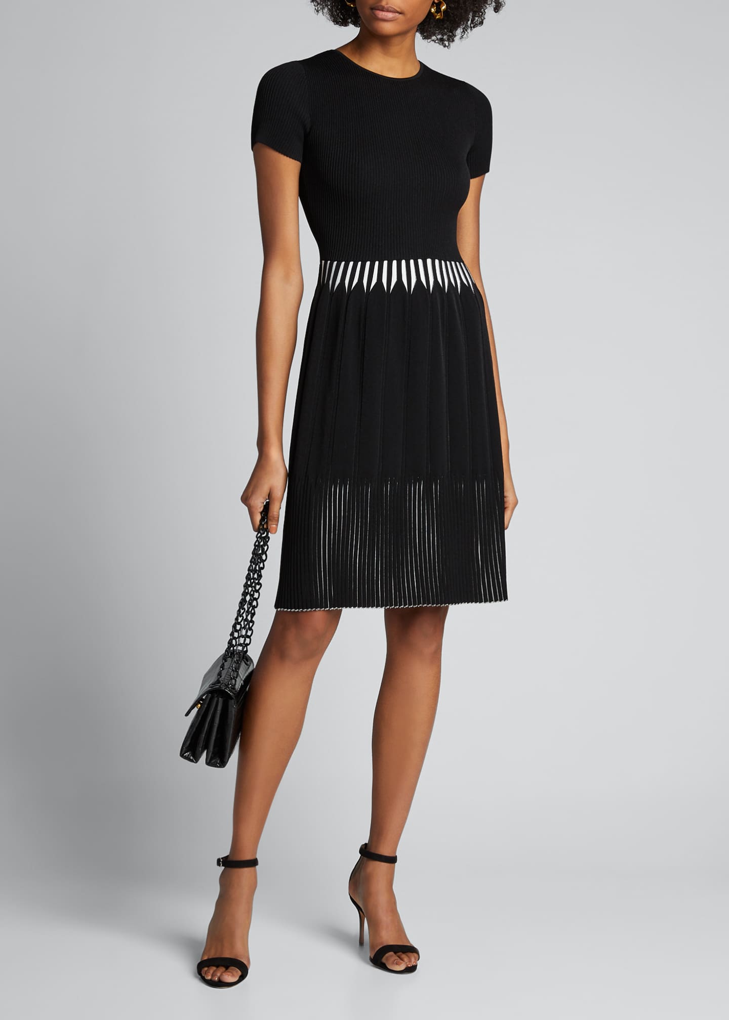 pleated short sleeve dress