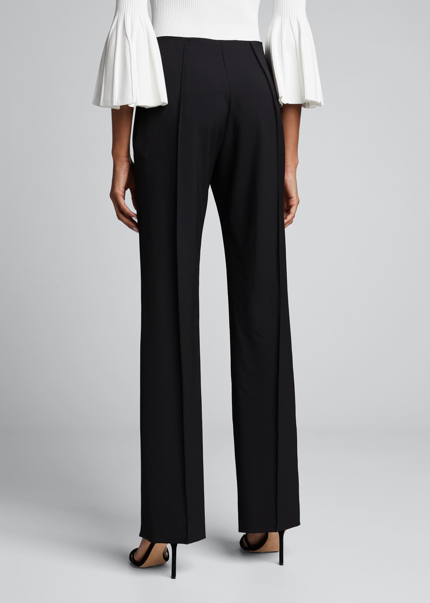 Carolina Herrera Icon Wide-Leg Wool Crepe Pants - Bergdorf Goodman