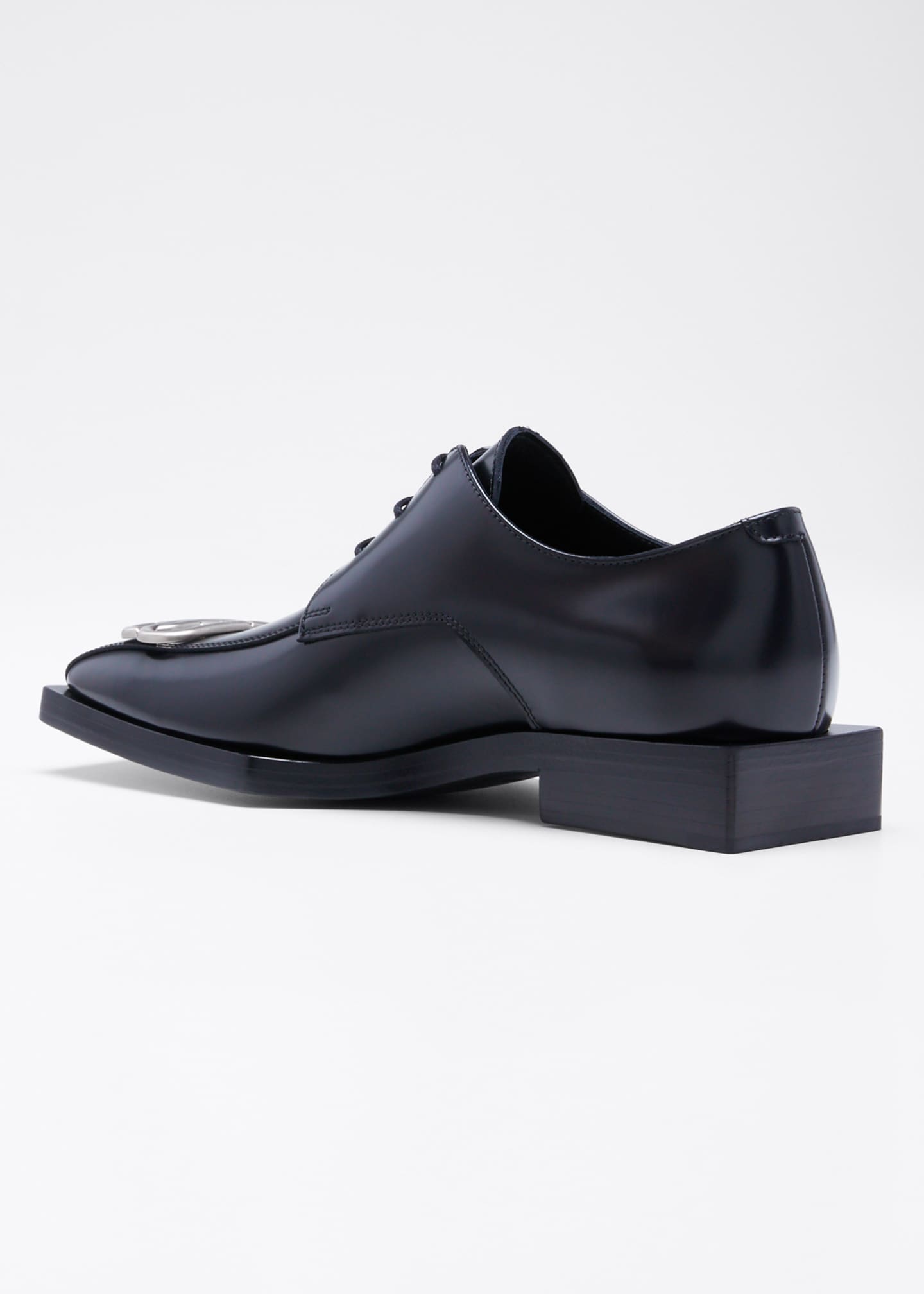 Balenciaga Men's Rim BB Square Leather Derby Shoes - Bergdorf Goodman