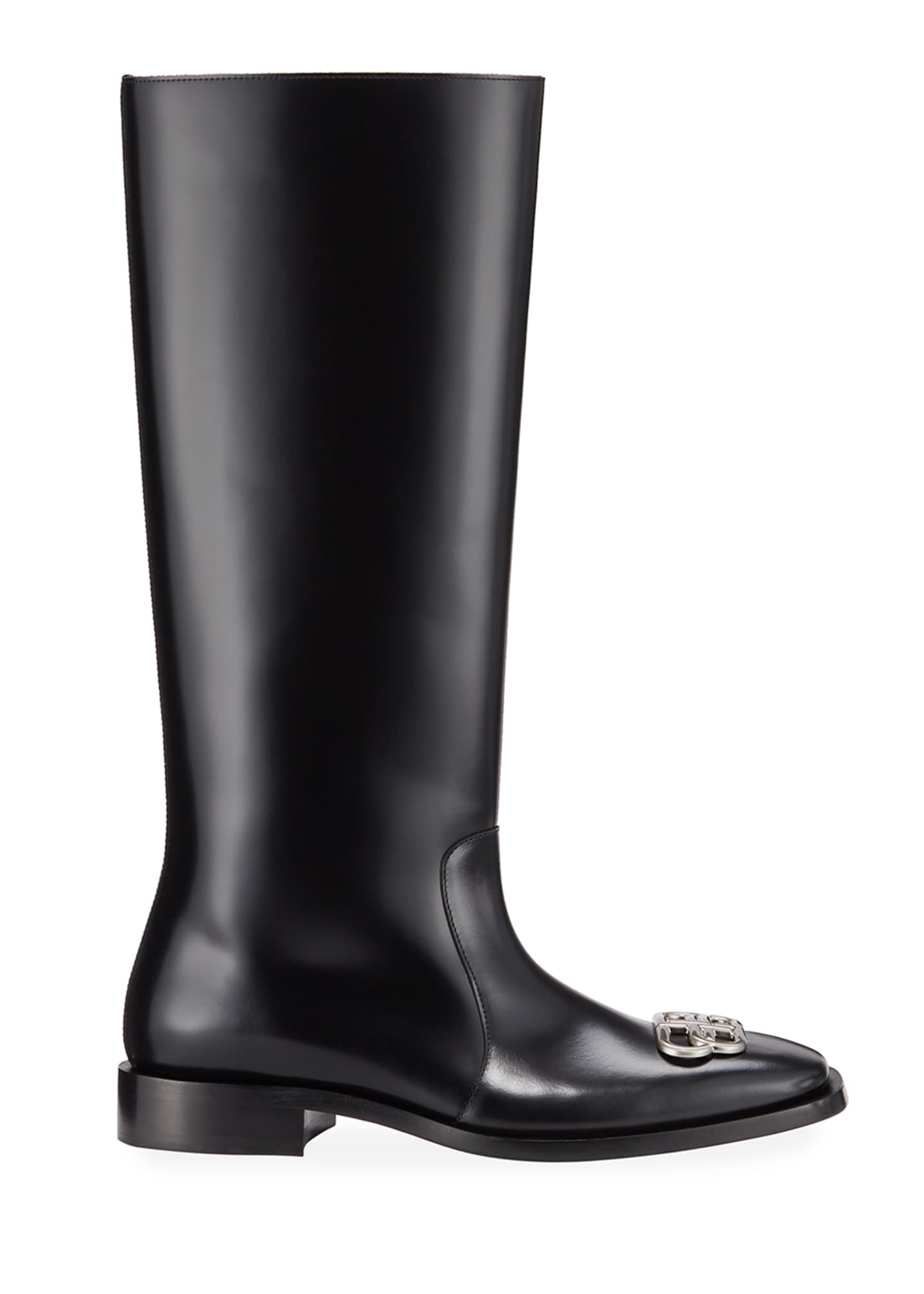 Rim BB-Logo Leather Rain Boots 