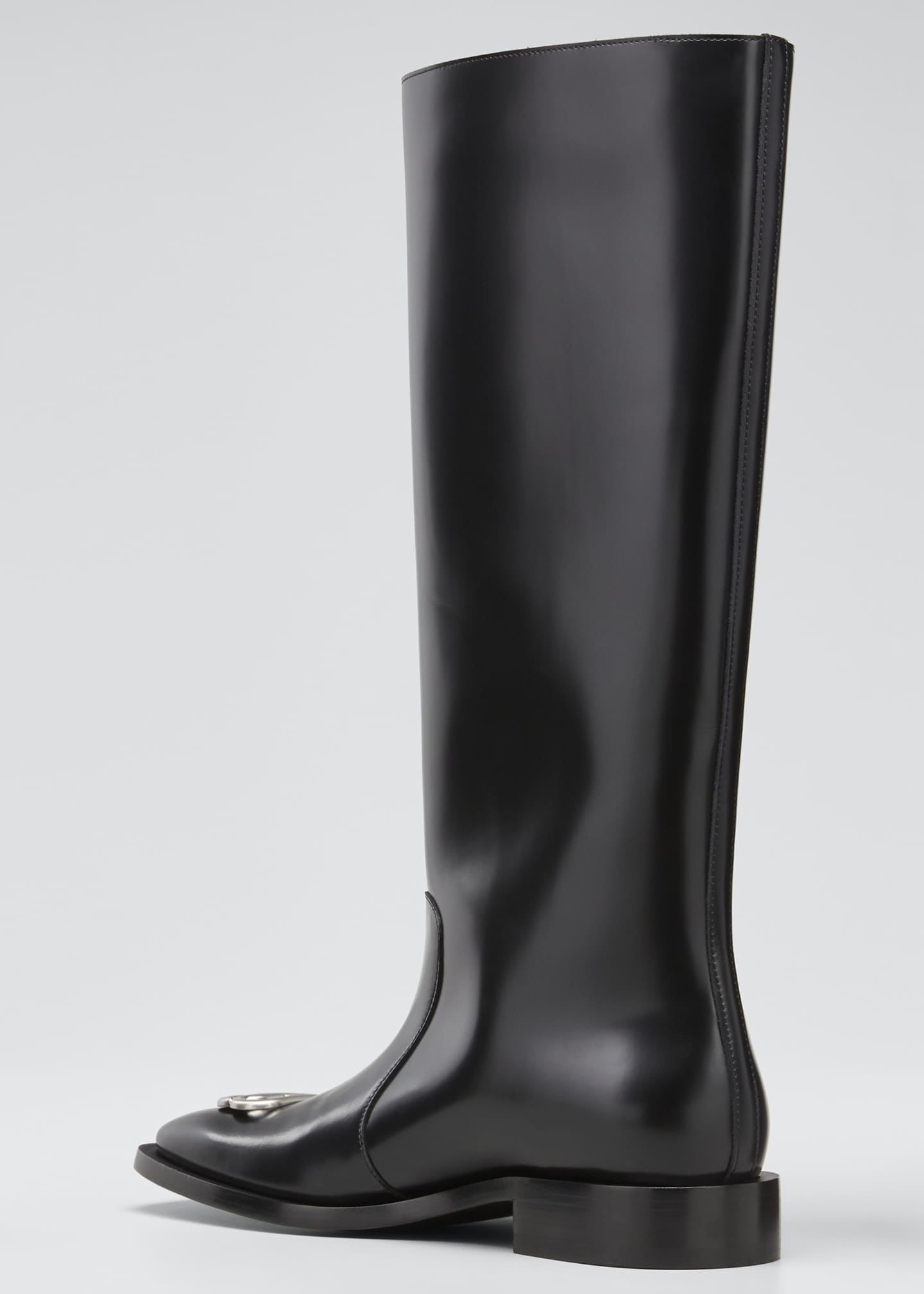 Black leather rain boots clearance